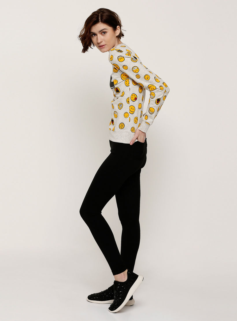 Smiley World Printed Sweatshirt with Round Neck and Long Sleeves-women-winterwear-hoodiesandsweatshirts-sweatshirts-image-5