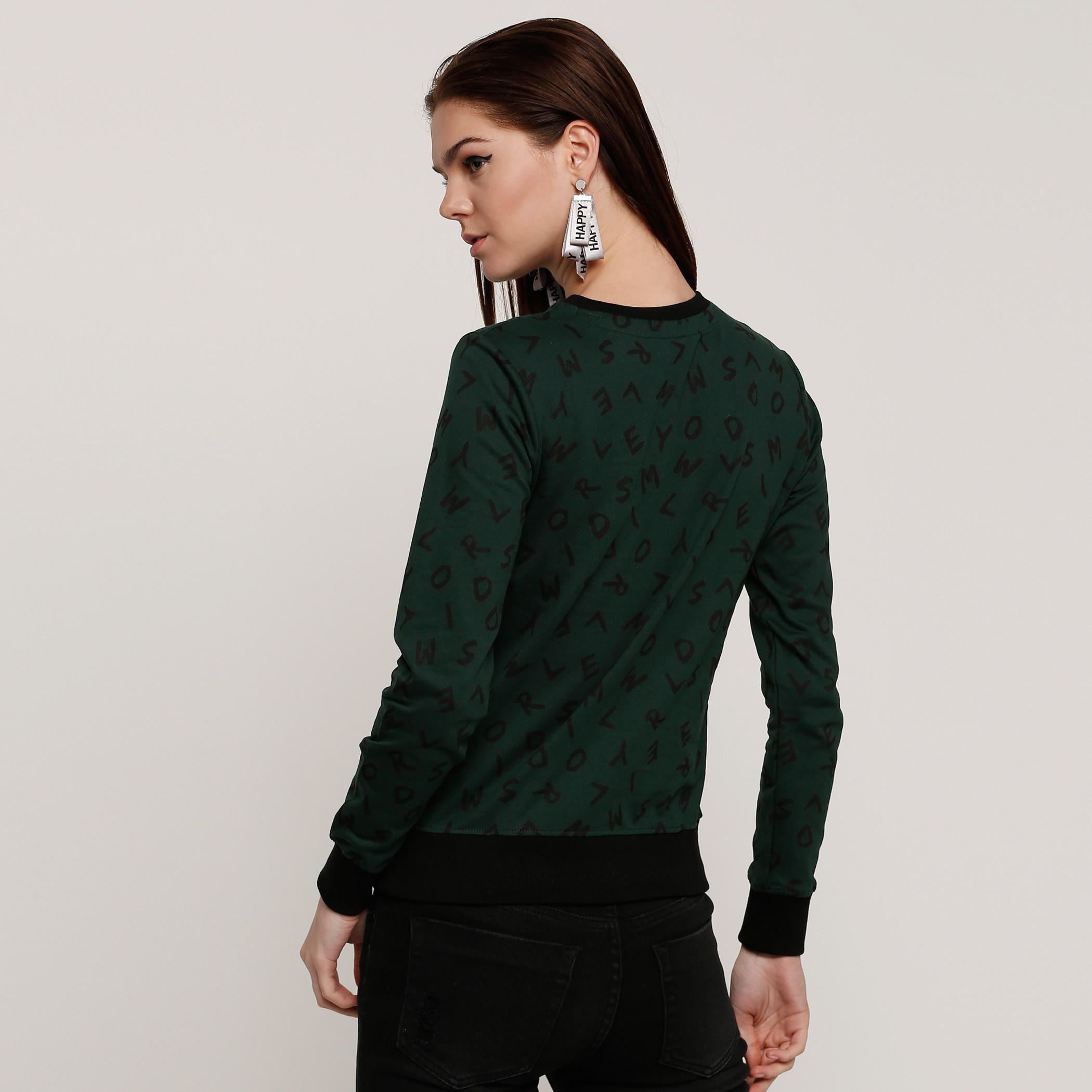 سويت شيرت بياقة مستديرة وأكمام طويلة وطبعات سمايلي وورلد-women-winterwear-hoodiesandsweatshirts-sweatshirts-image-2