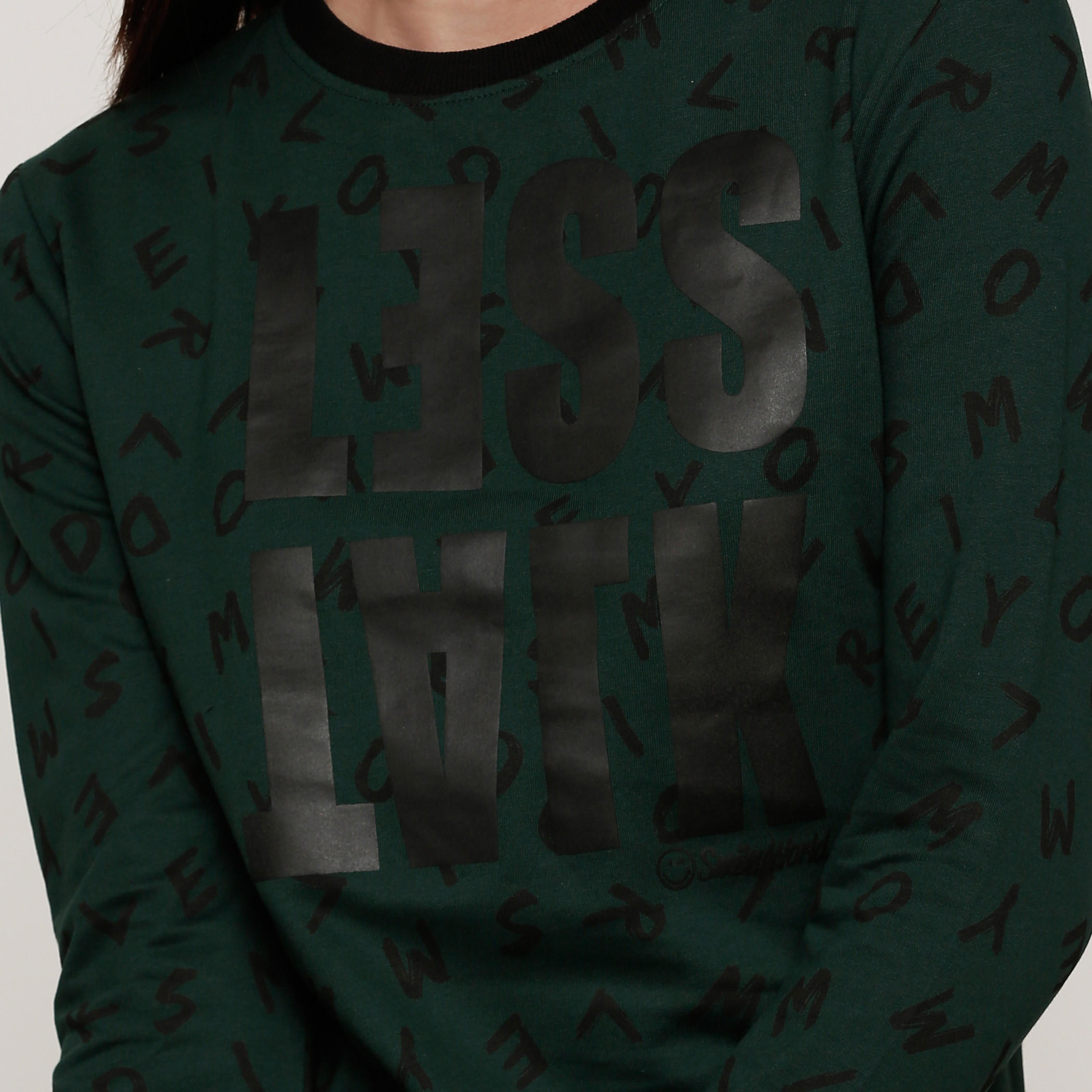 سويت شيرت بياقة مستديرة وأكمام طويلة وطبعات سمايلي وورلد-women-winterwear-hoodiesandsweatshirts-sweatshirts-image-4