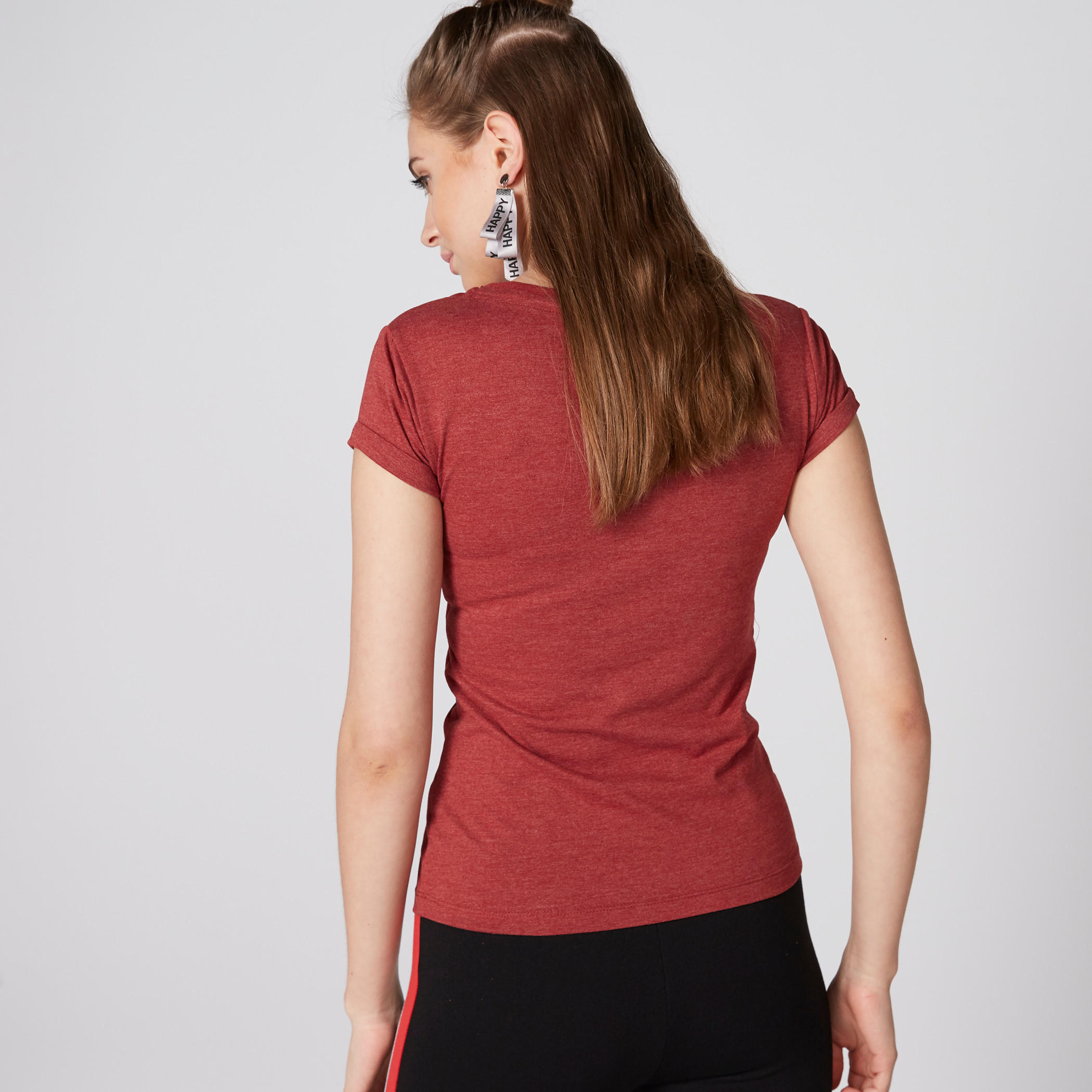 تيشيرت بياقة مستديرة وأكمام كاب وطبعات سمايلي وورلد-women-clothing-tshirts-image-2