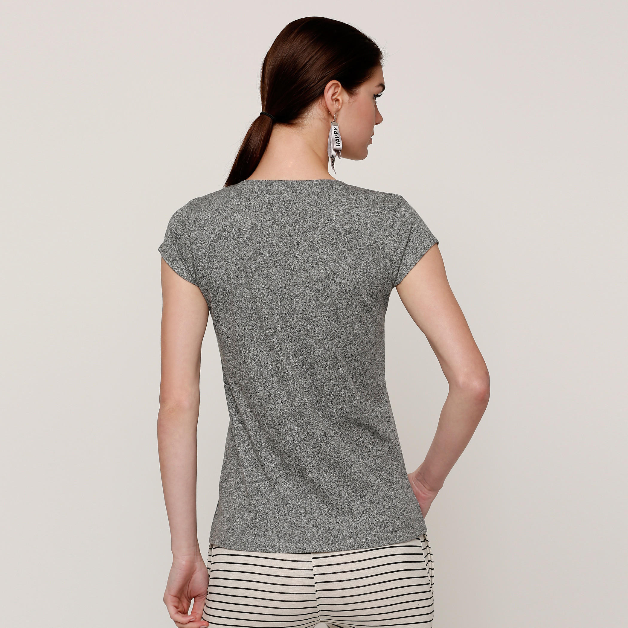 Smiley World Printed T-Shirt with Round Neck and Cap Sleeves-women-clothing-tshirts-image-2