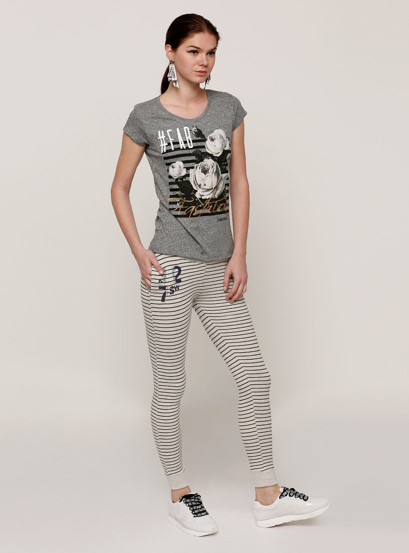 Smiley World Printed T-Shirt with Round Neck and Cap Sleeves-women-clothing-tshirts-image-5