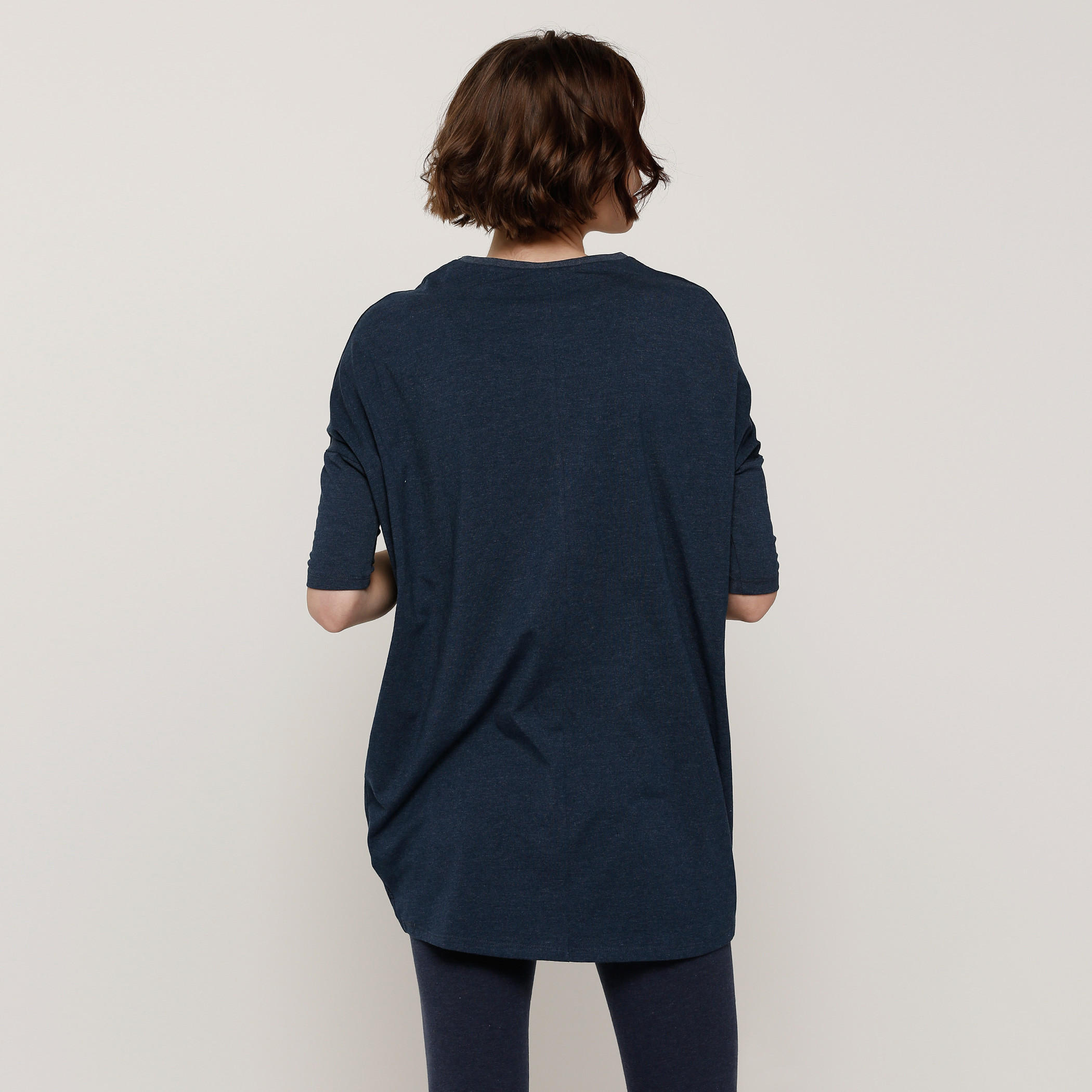 تونيك بياقة مستديرة وأكمام بطول 3/4 وطبعات سمايلي وورلد-women-clothing-shirtsandblouses-blouses-image-2