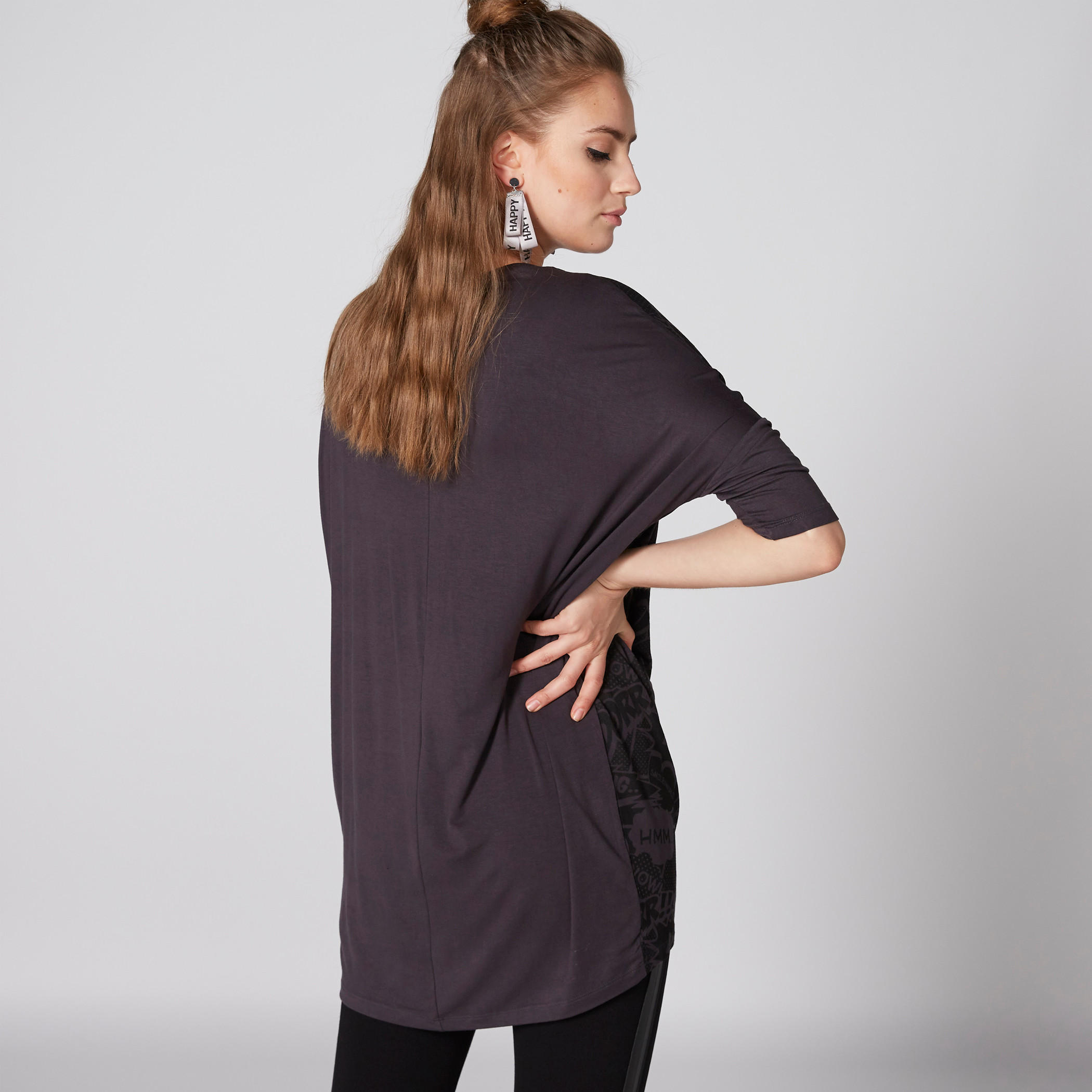 Smiley World Printed T-Shirt with Round Neck and Embroidery-women-clothing-tshirts-image-2