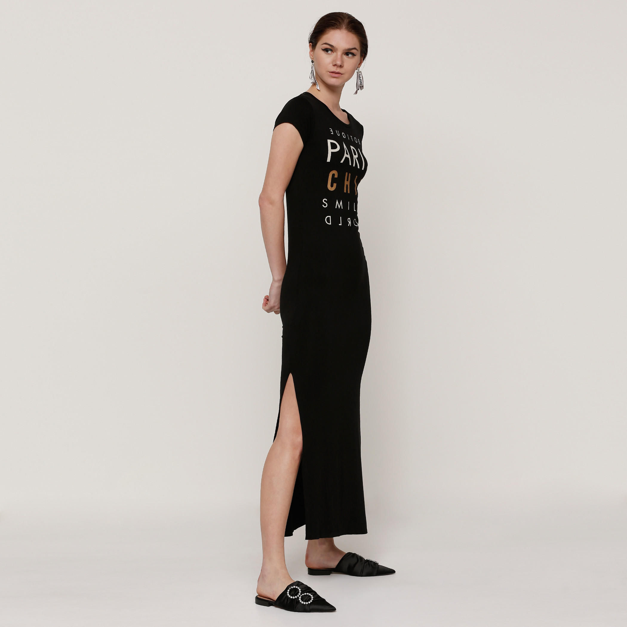 Smiley World Printed Round Neck Maxi Dress-women-clothing-dresses-image-3