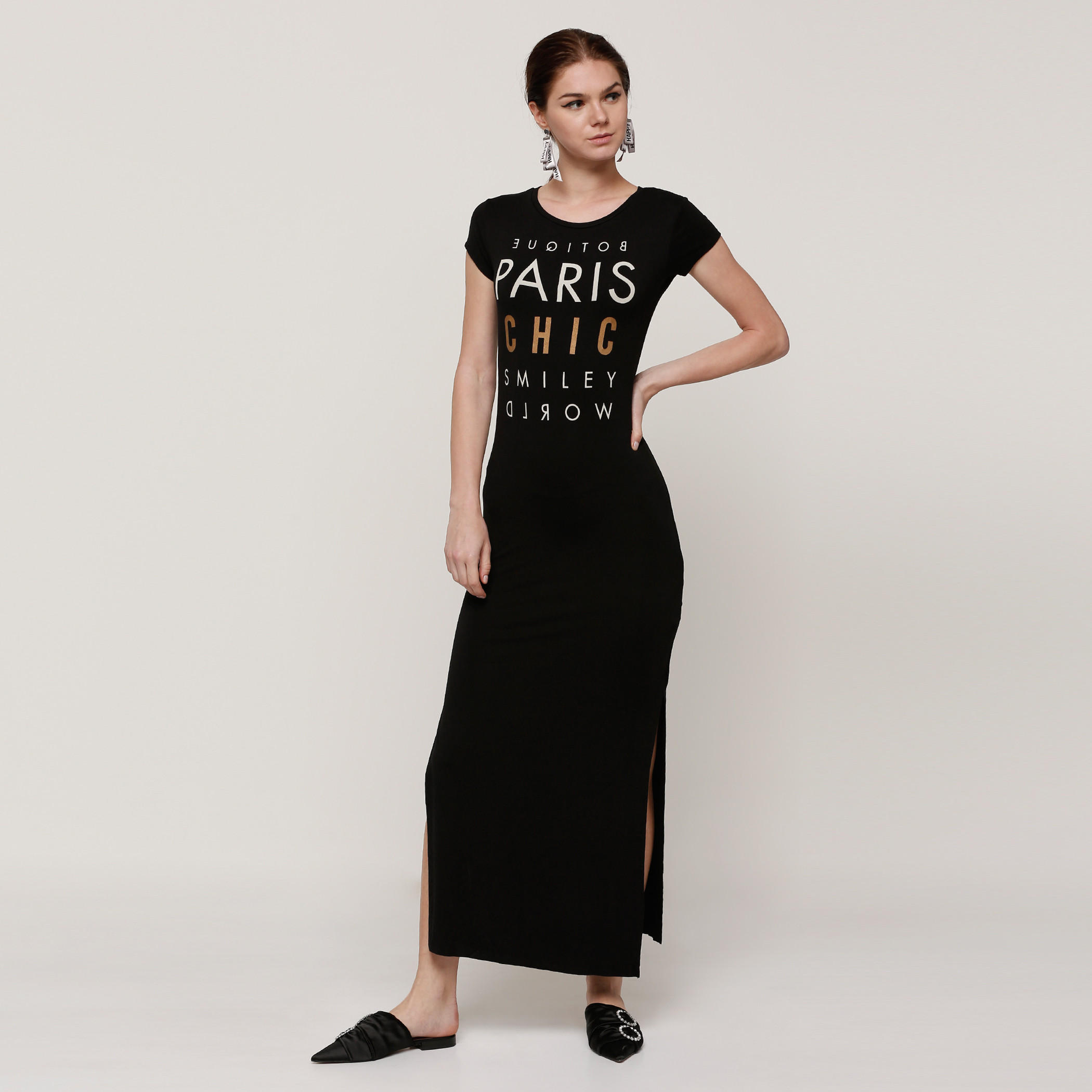 Smiley World Printed Round Neck Maxi Dress-women-clothing-dresses-image-5