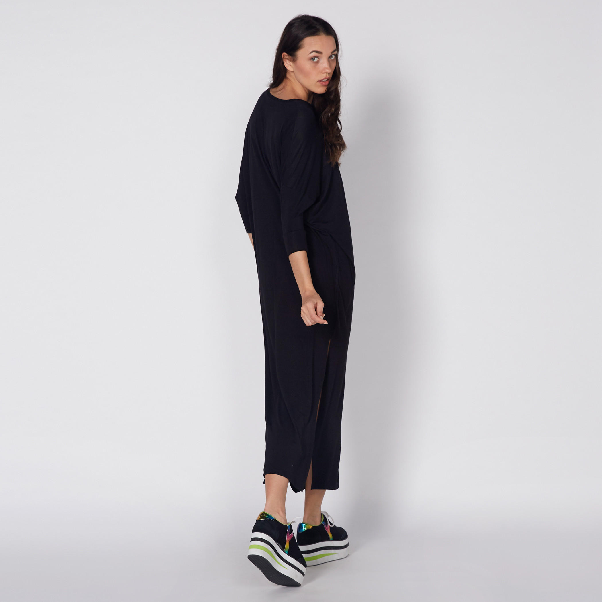 تونيك طويل بياقة مستديرة وأكمام 3/4 وطبعات سمايلي وورلد-women-clothing-shirtsandblouses-blouses-image-4