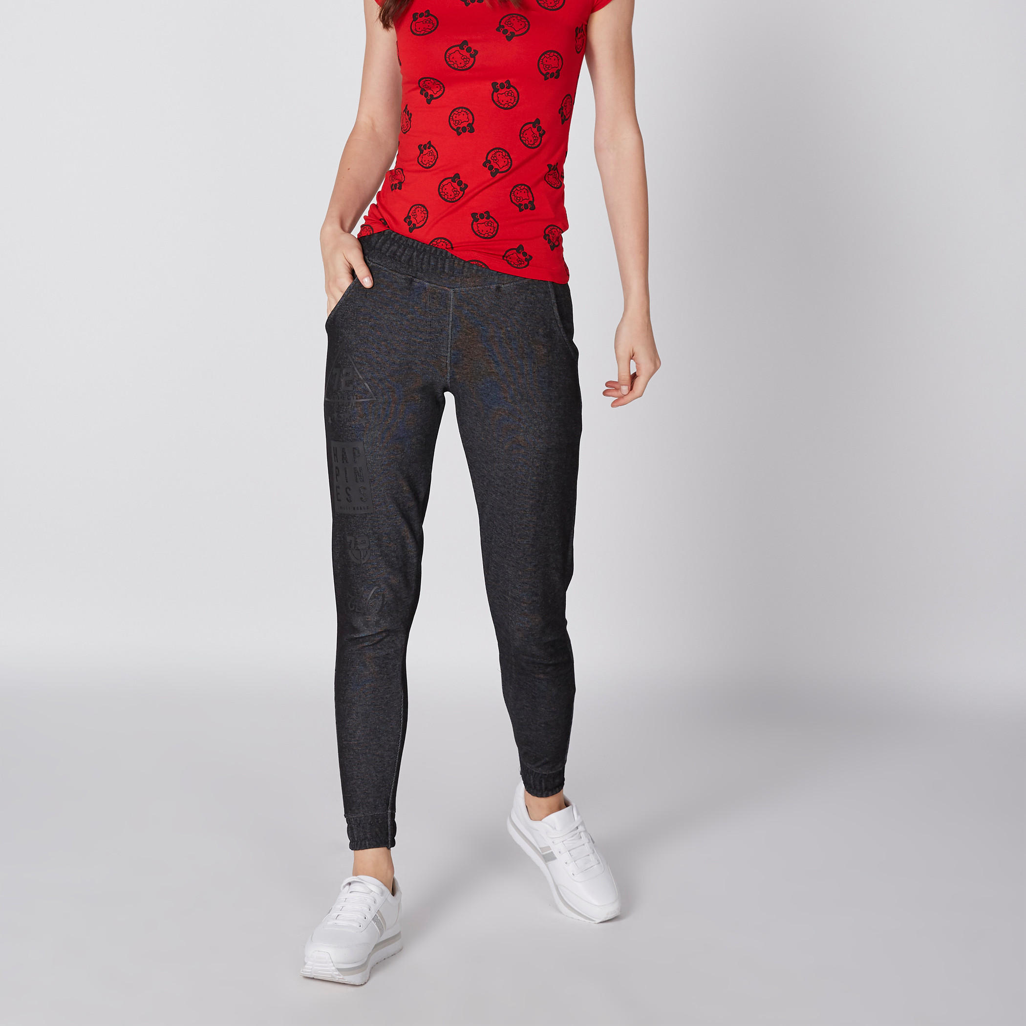 بنطال ليقنز طويل بخصر مطّاطي وطبعات سمايلي وورلد-women-clothing-bottoms-leggings-image-3