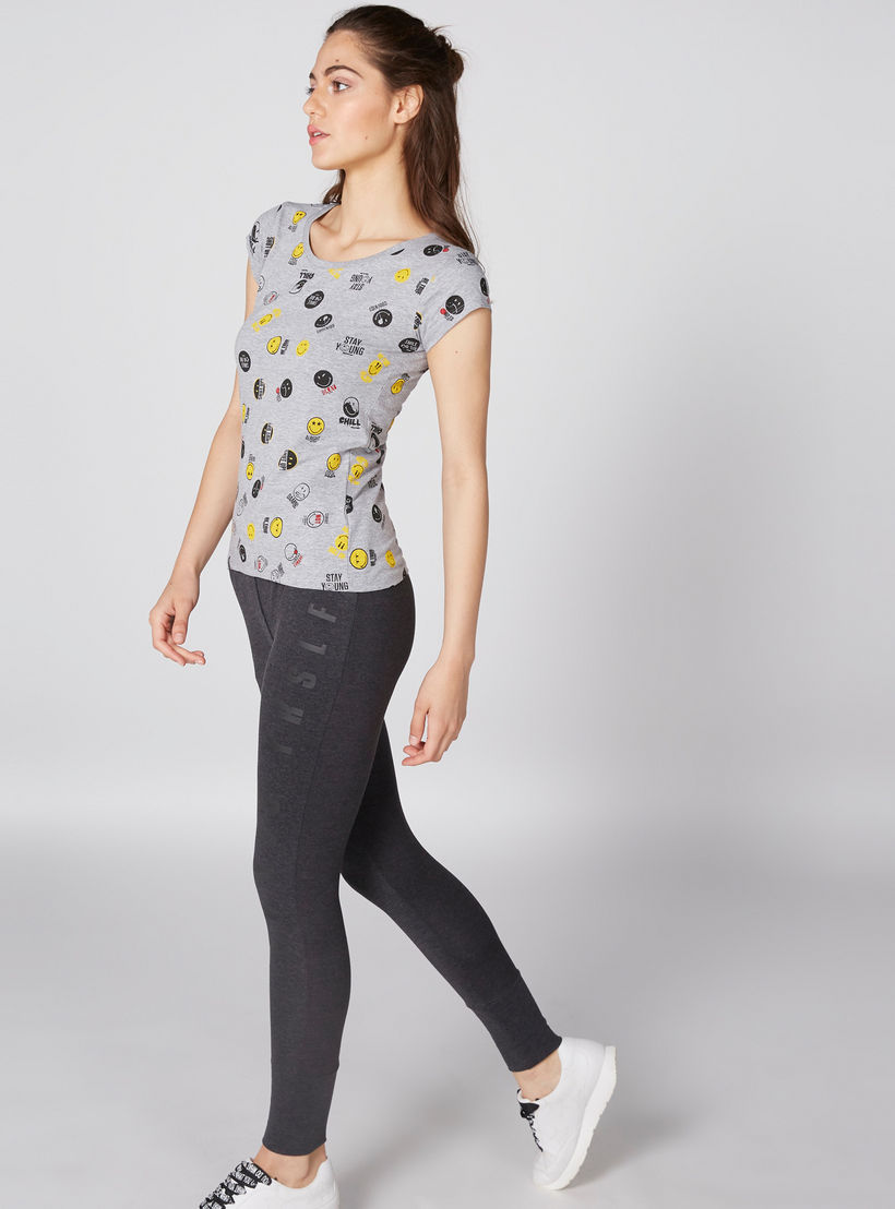 Smiley World Printed Full Length Jog Pants with Elasticised Waistband-women-clothing-bottoms-joggers-image-2