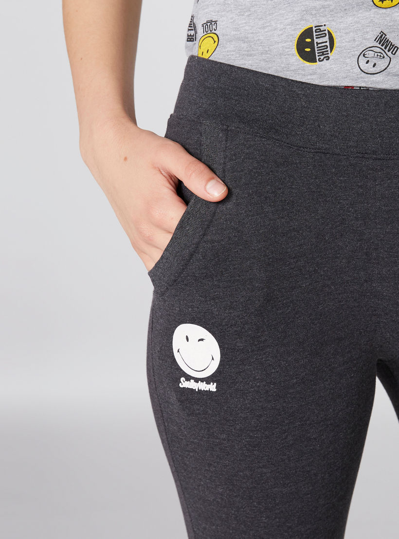 Smiley World Printed Full Length Jog Pants with Elasticised Waistband-women-clothing-bottoms-joggers-image-4
