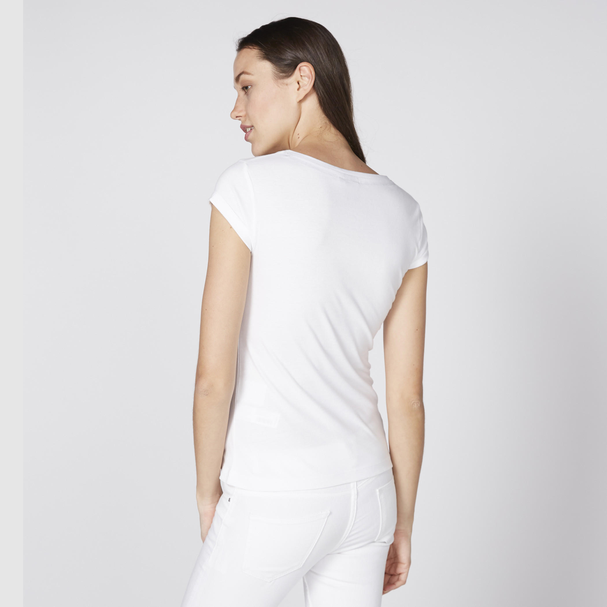 Smiley World Printed T-Shirt with Round Neck and Cap Sleeves-women-clothing-tshirts-image-2