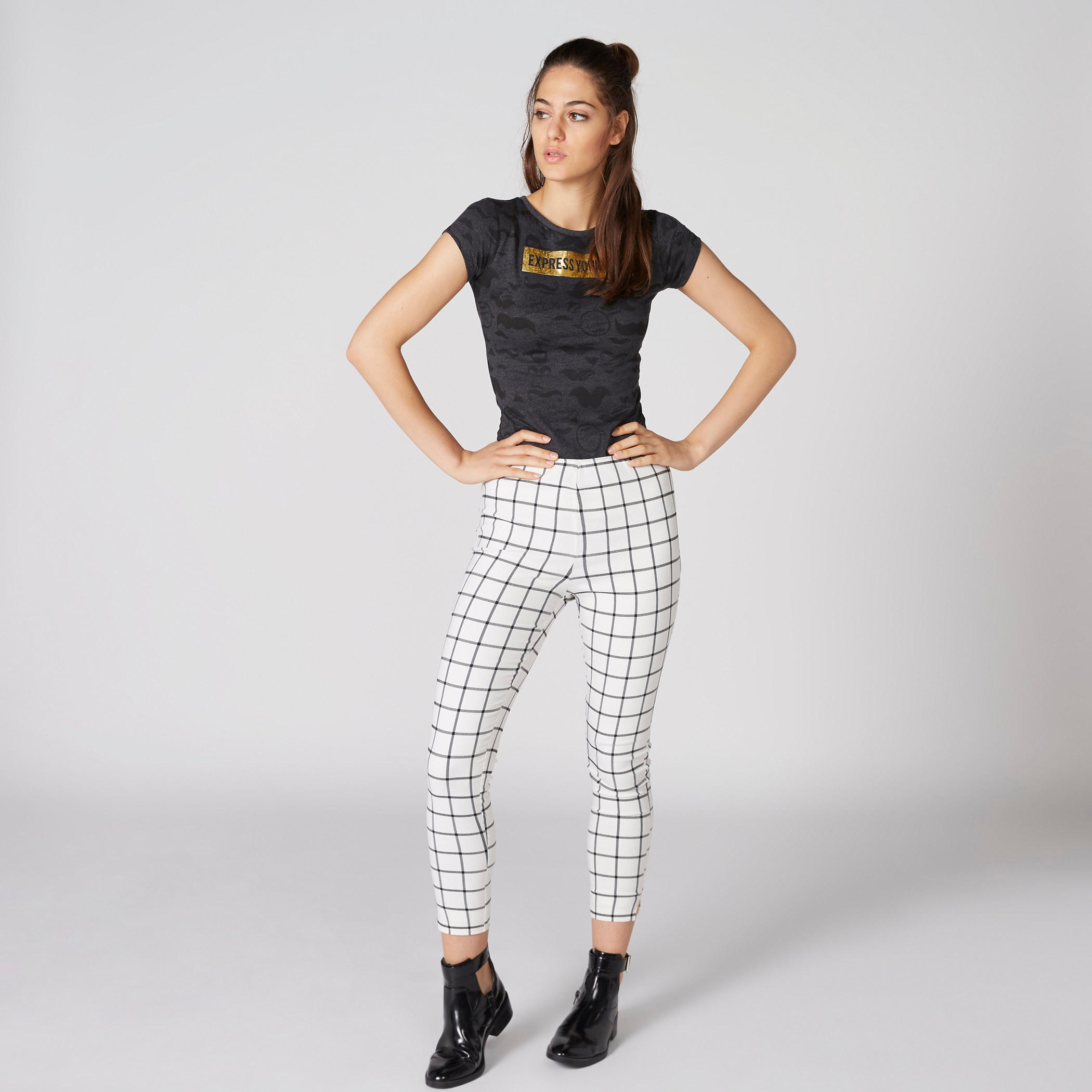 Smiley World Printed T-Shirt with Round Neck and Cap Sleeves-women-clothing-tshirts-image-1