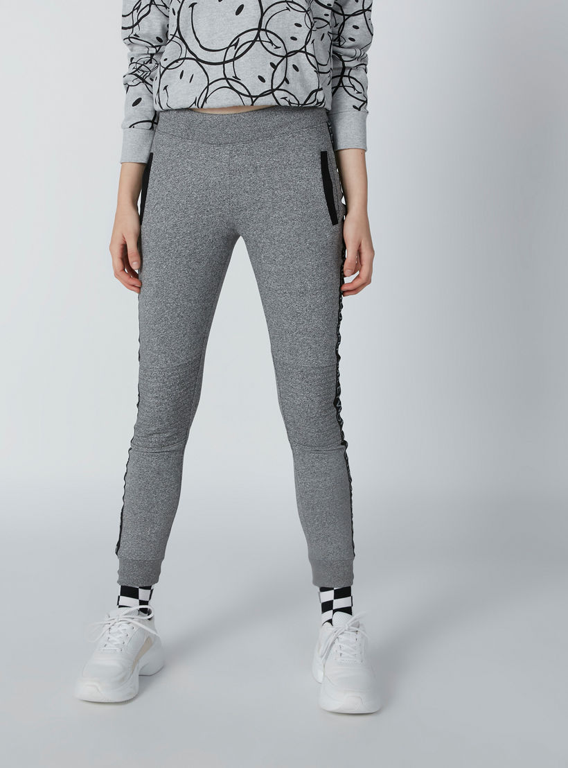 Smiley World Printed Tape Detail Jog Pants with Elasticised Waistband-women-clothing-bottoms-joggers-image-3