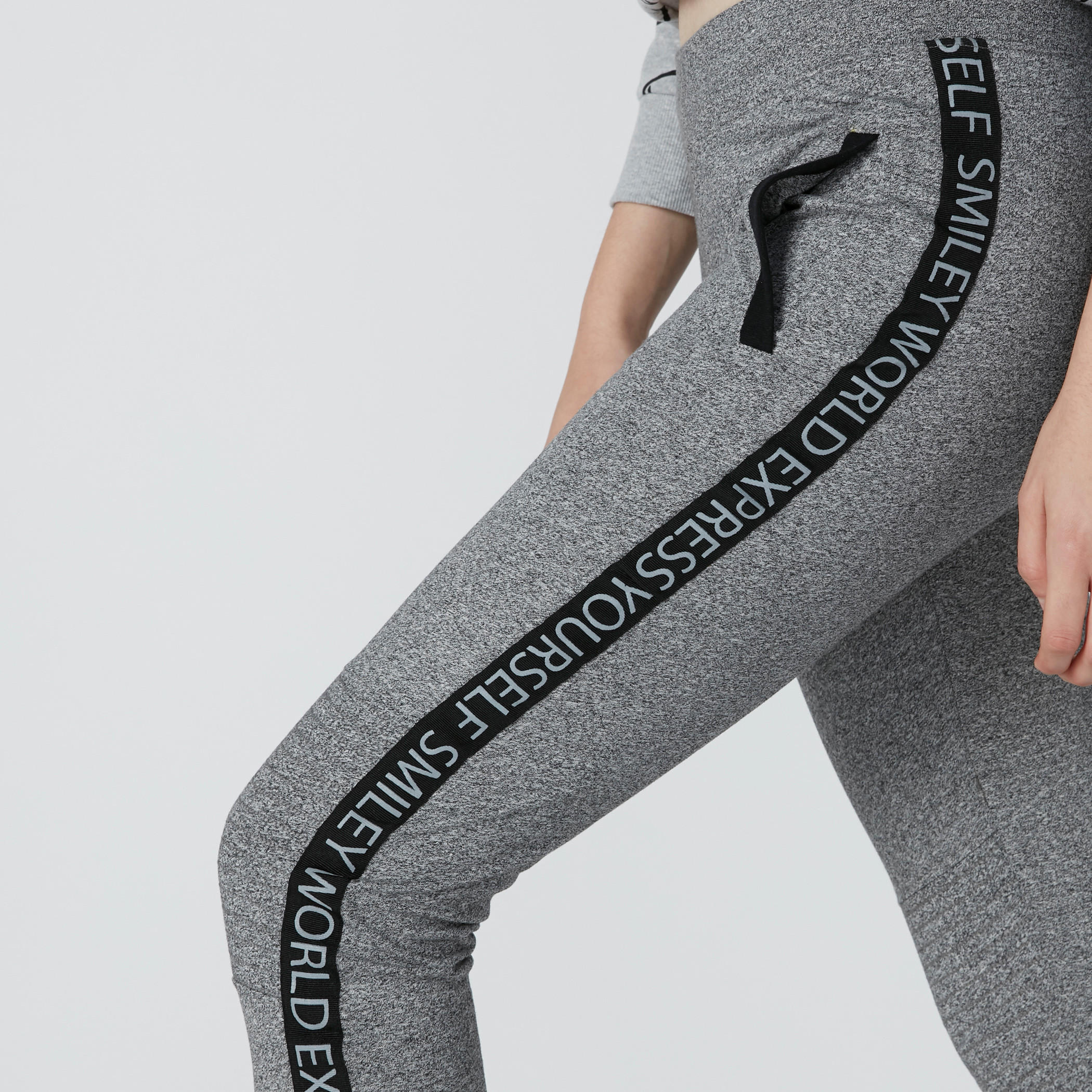 Smiley World Printed Tape Detail Jog Pants with Elasticised Waistband-women-clothing-bottoms-joggers-image-5