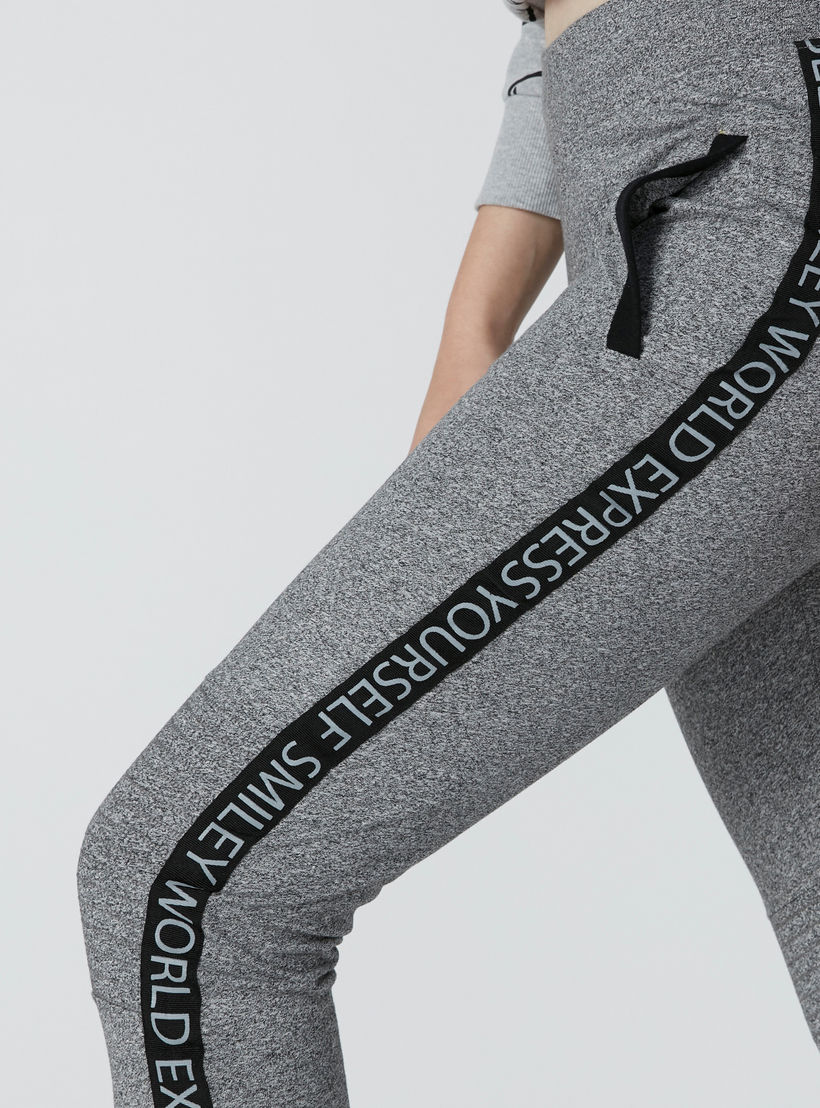 Smiley World Printed Tape Detail Jog Pants with Elasticised Waistband-women-clothing-bottoms-joggers-image-5