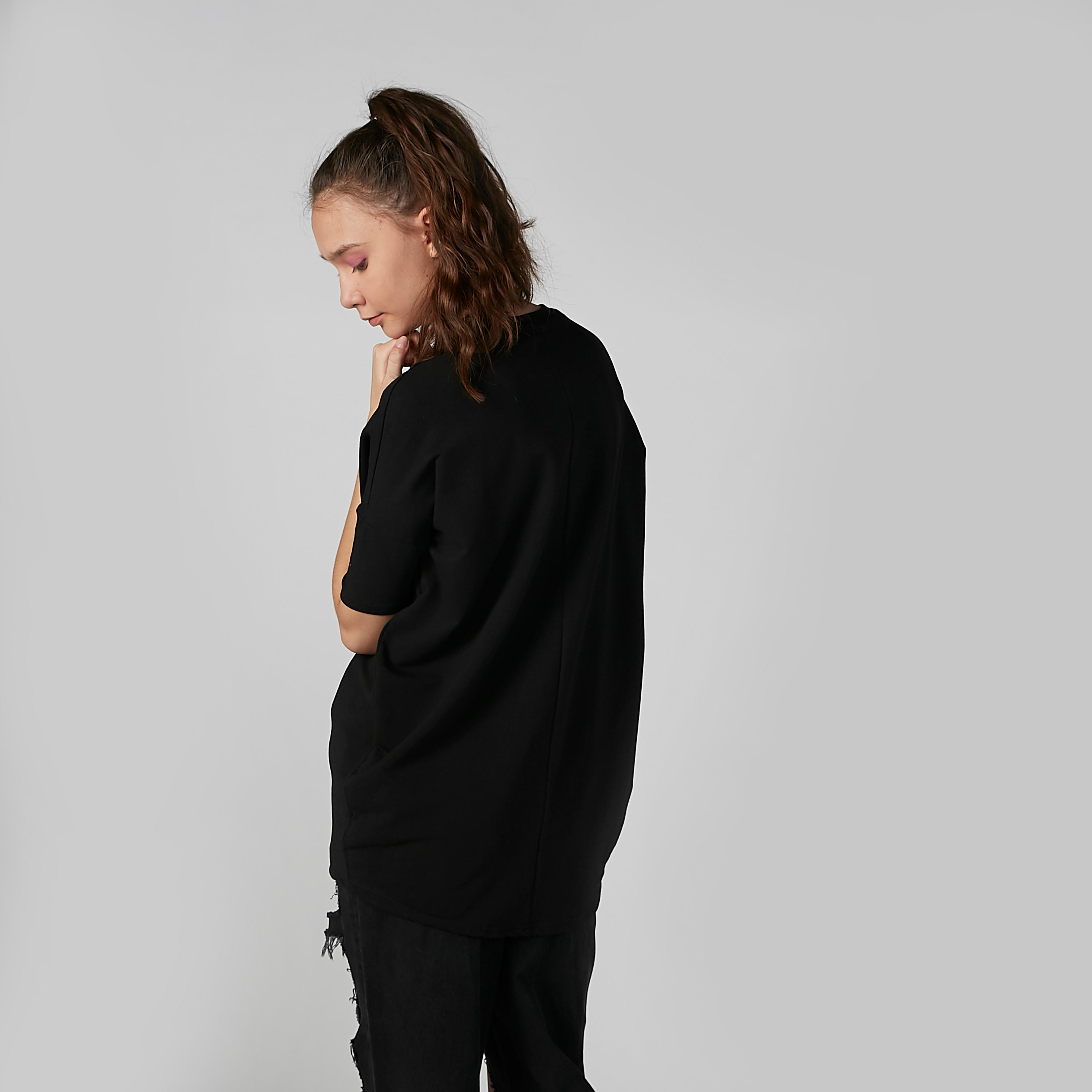 تيشيرت فضفاض بياقة مستديرة وأكمام قصيرة وطبعات-women-clothing-tshirts-image-4