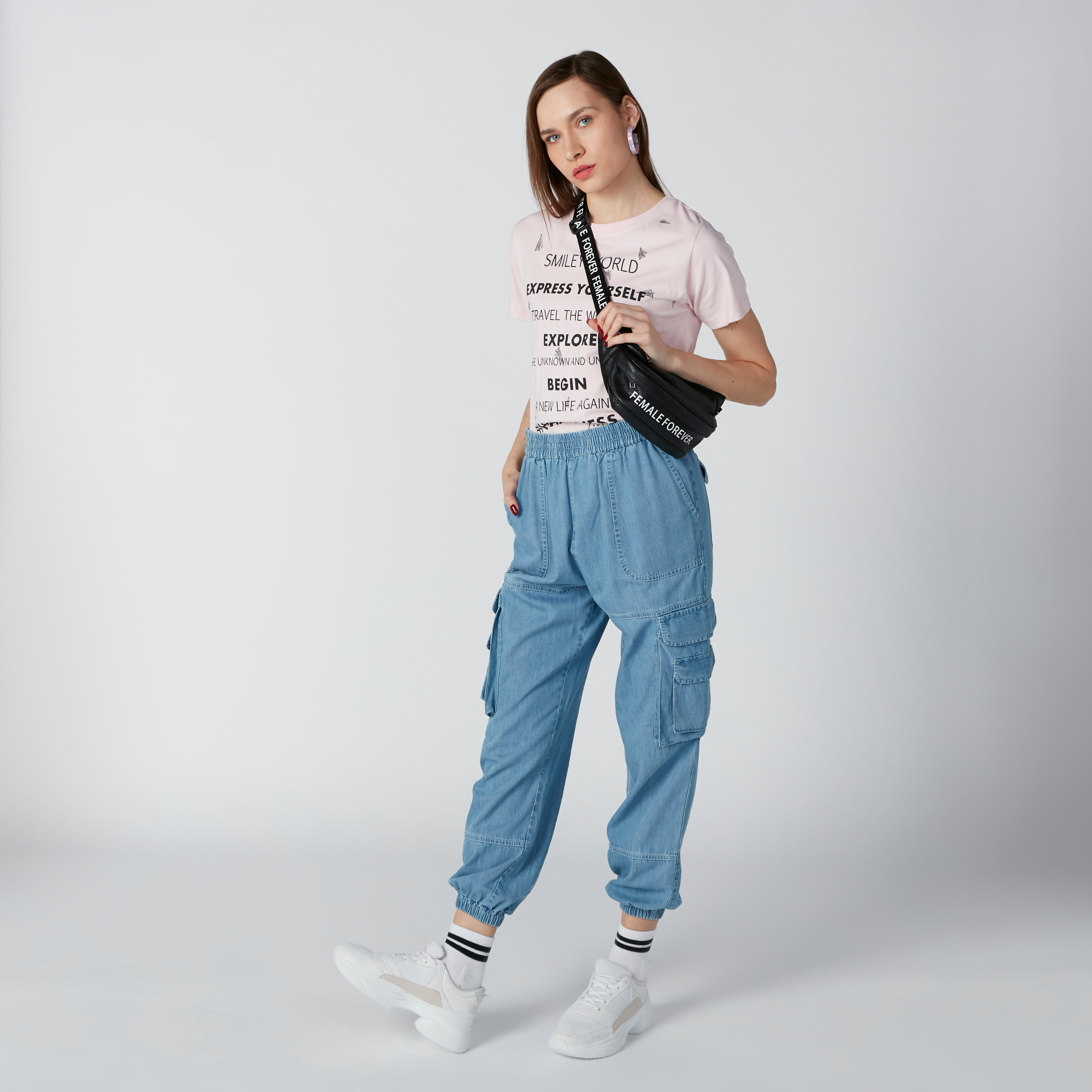 Sustainable Smiley World Printed T-Shirt with Short Sleeves-women-clothing-tshirts-image-3