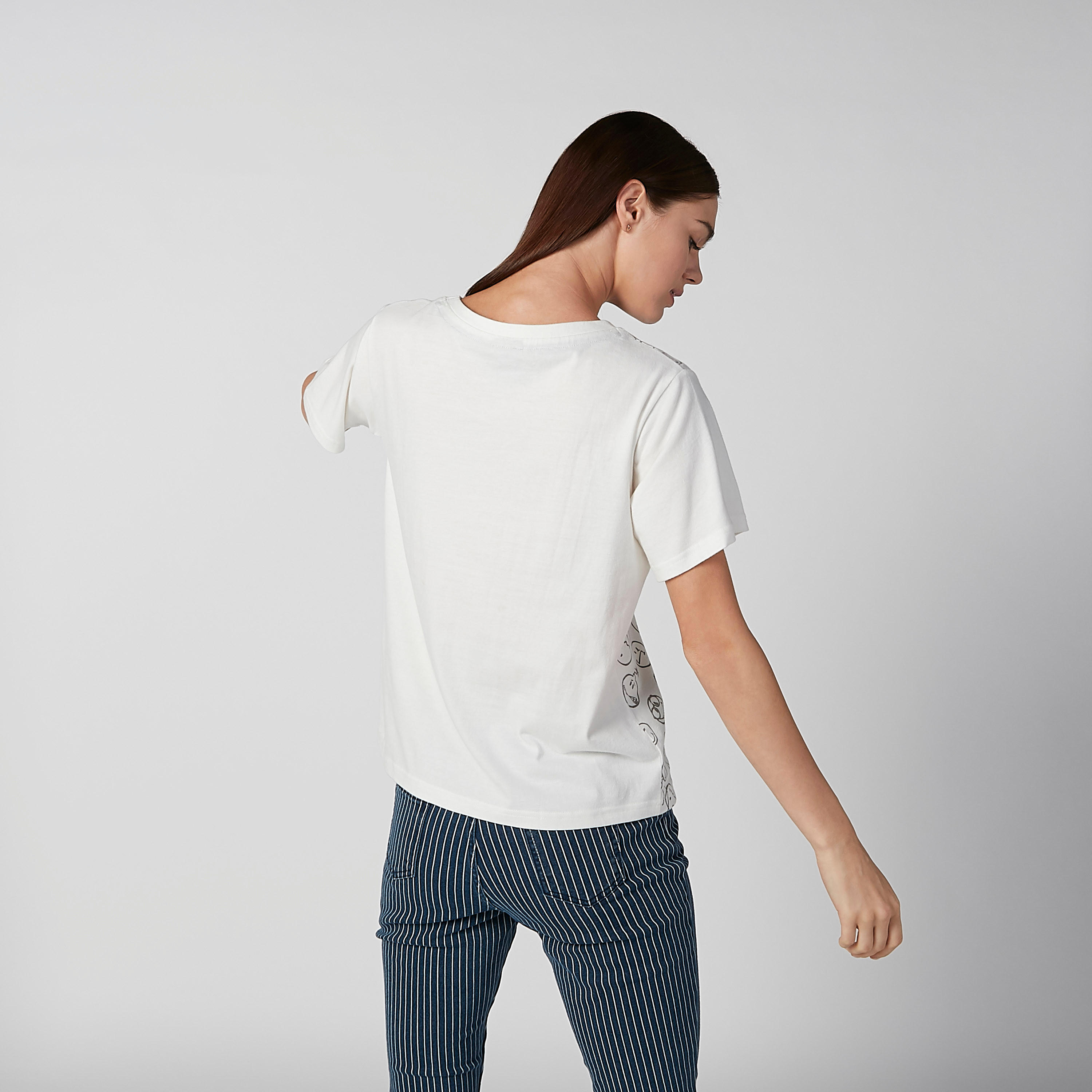 Sustainable Smiley World Printed T-shirt with Short Sleeves-women-clothing-tshirts-image-4
