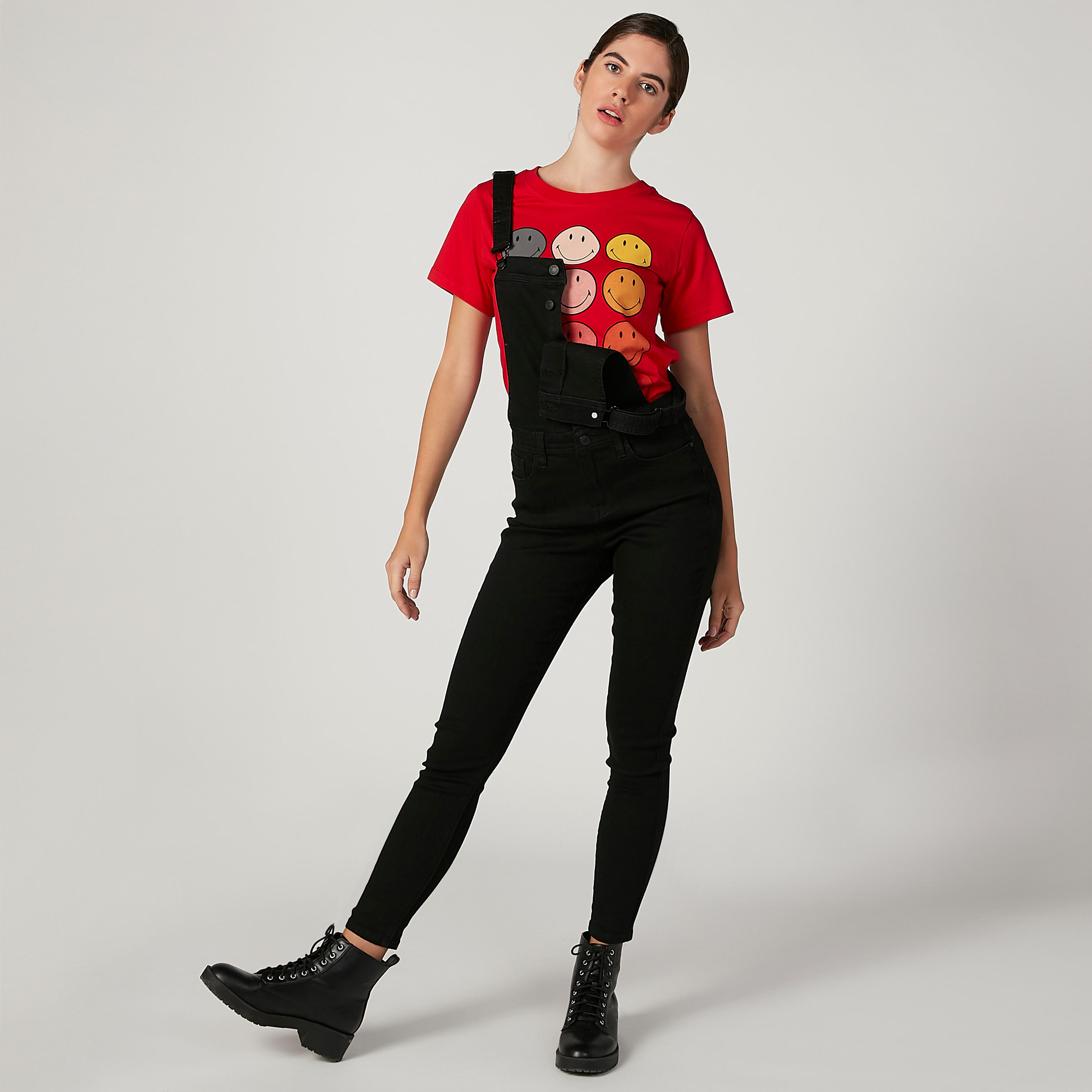 Sustainable Smiley World Printed T-shirt with Crew Neck-women-clothing-tshirts-image-2