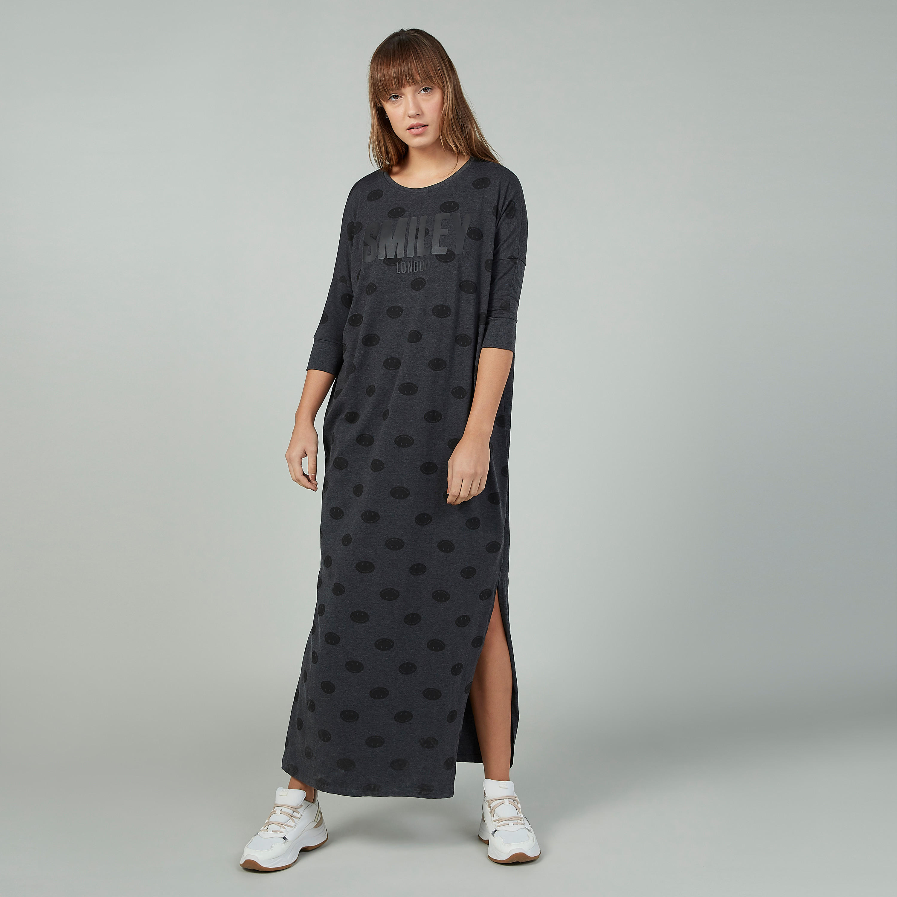 Sustainable Smiley World Printed Over-sized Maxi Dress-women-clothing-dresses-image-1