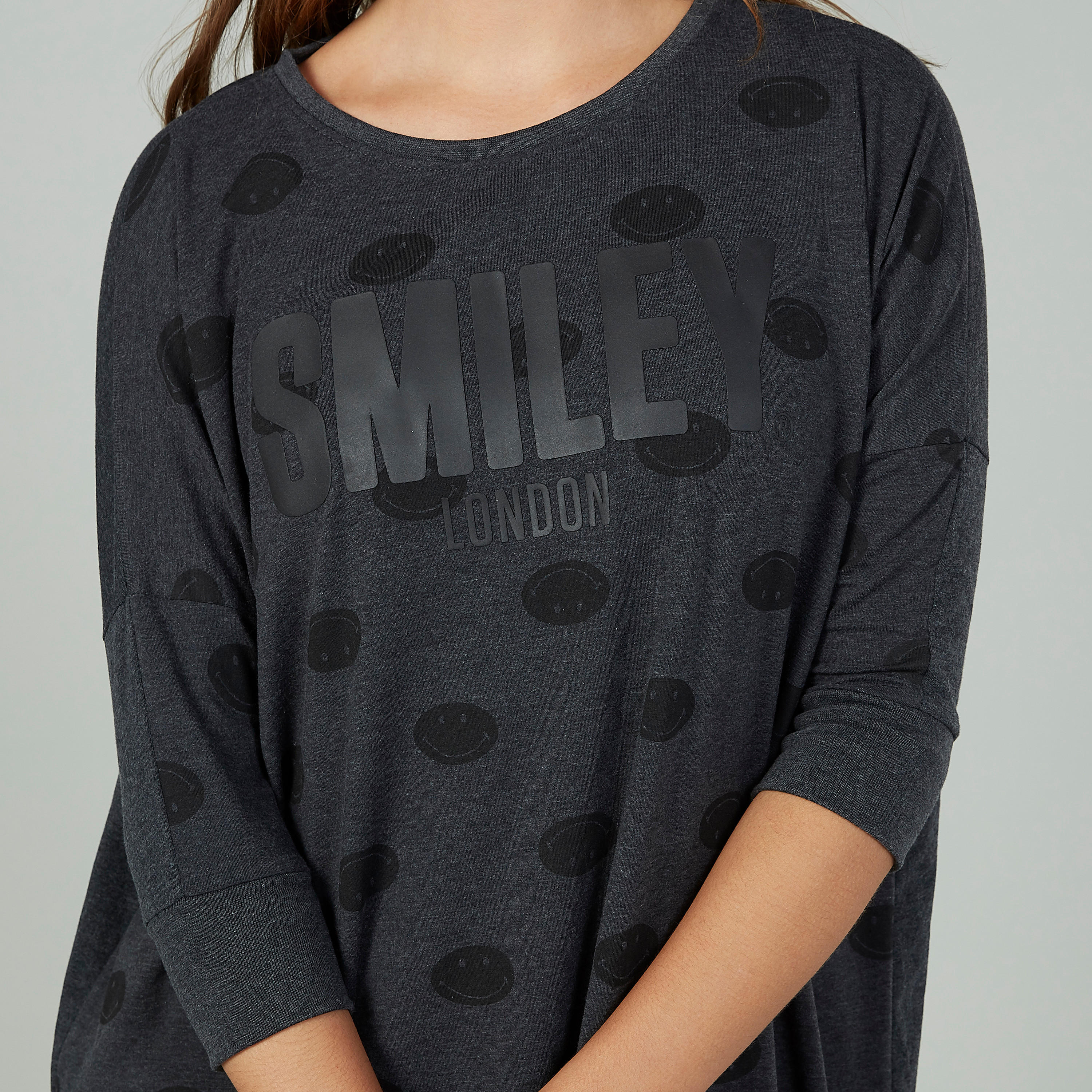 Sustainable Smiley World Printed Over-sized Maxi Dress-women-clothing-dresses-image-4