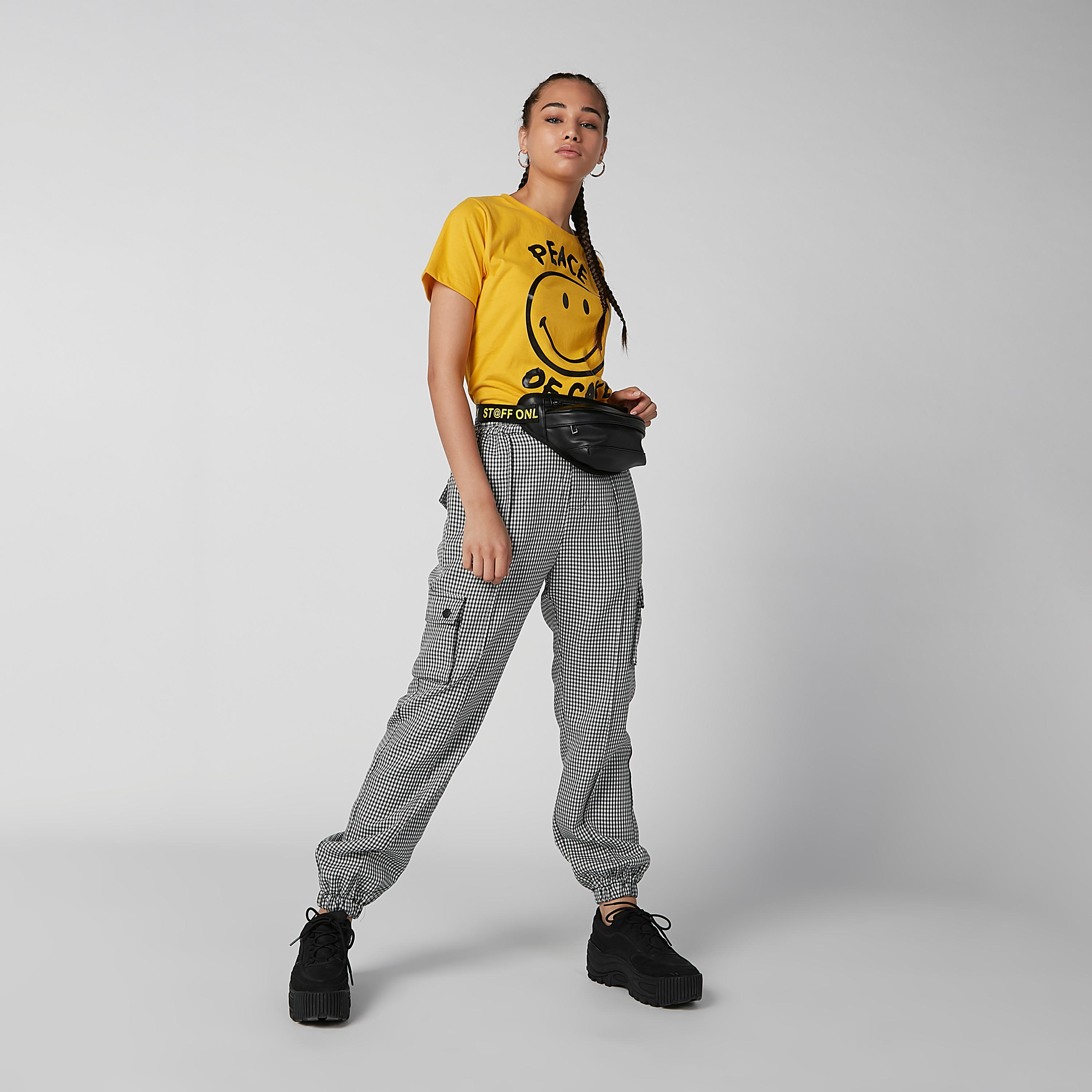 Sustainable Smiley World Printed T-shirt with Round Neck-women-clothing-tshirts-image-3