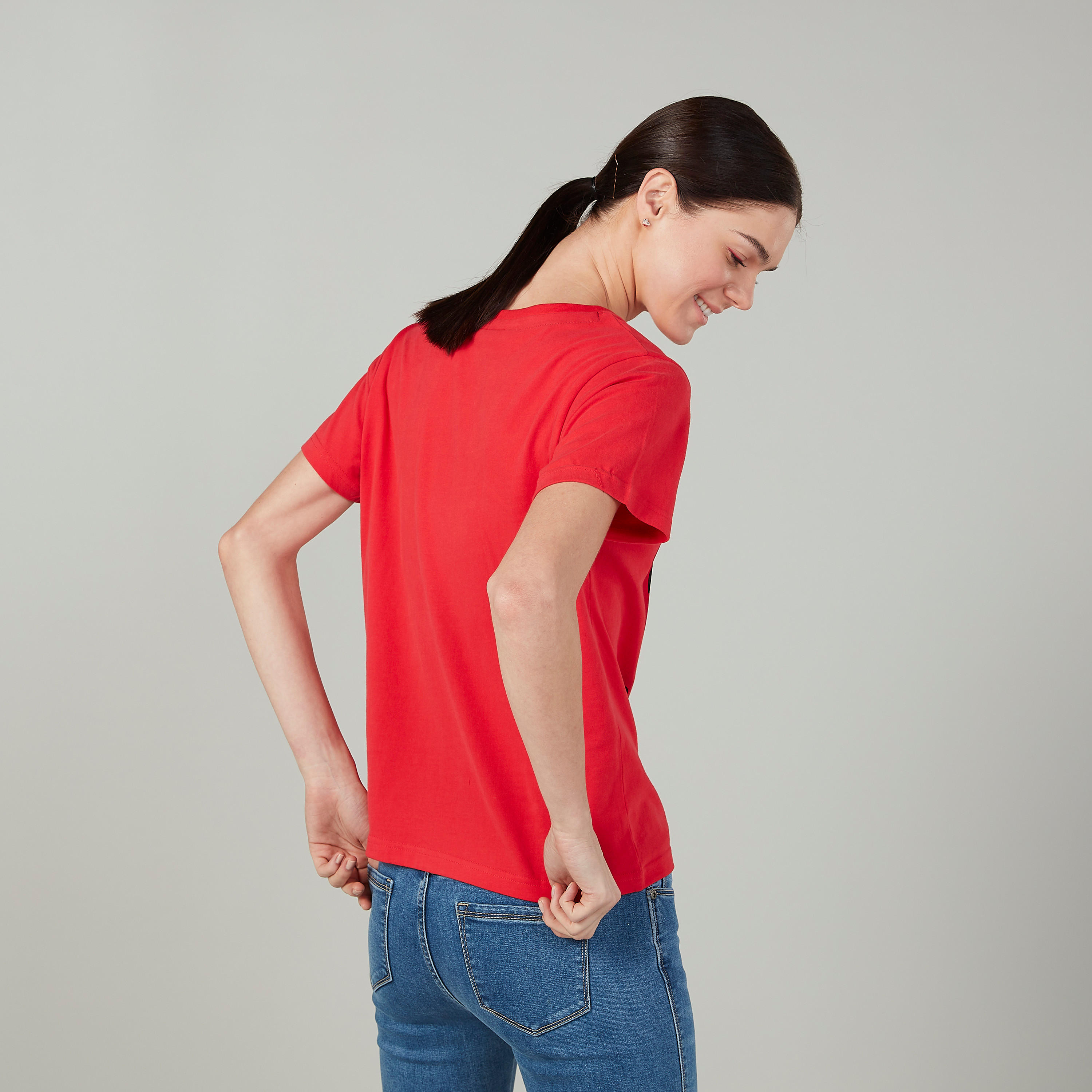 تيشيرت مستدام بأكمام قصيرة وطبعات سمايلي وورلد -women-clothing-tshirts-image-4