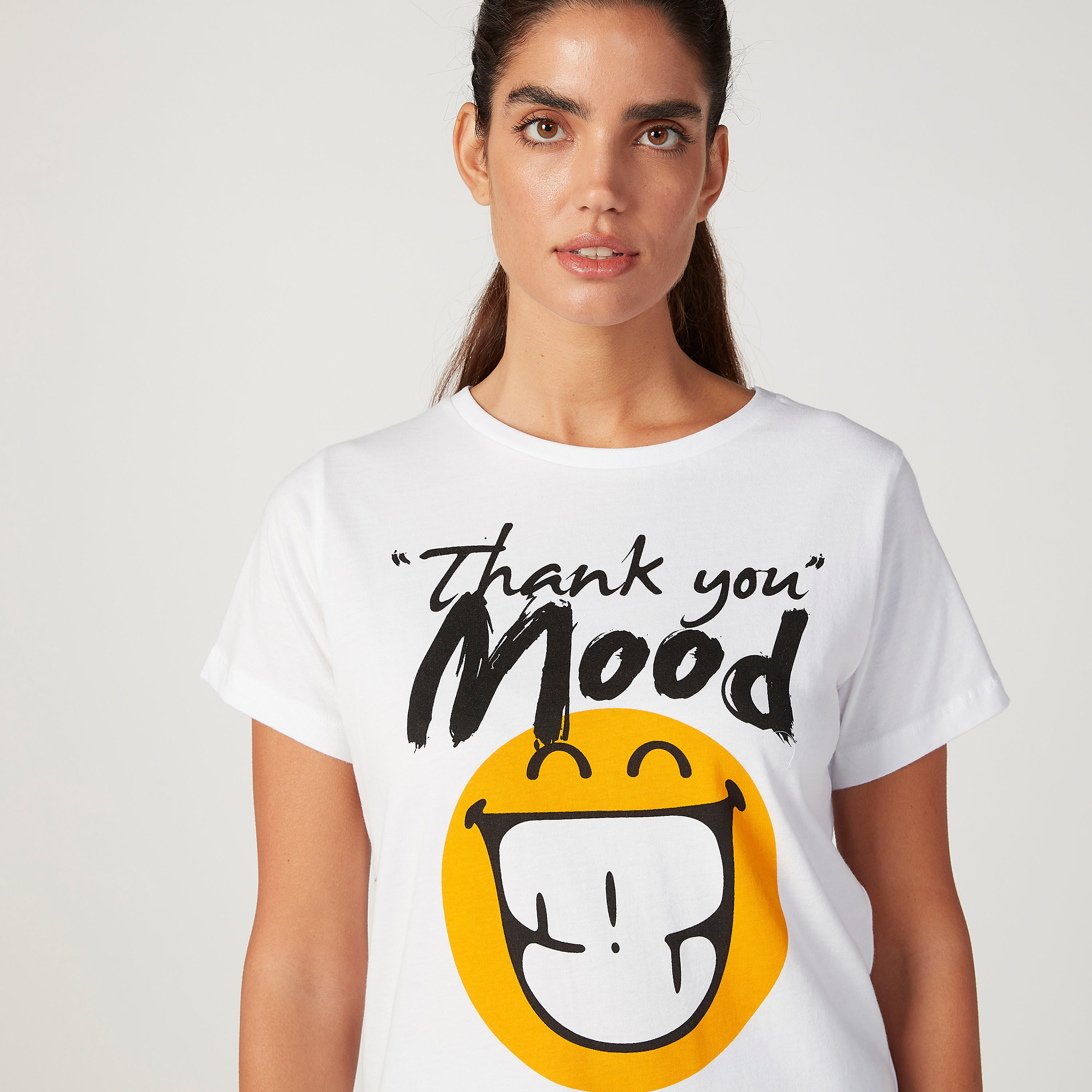 Sustainable Smiley World Printed T-shirt with Short Sleeves-women-clothing-tshirts-image-3