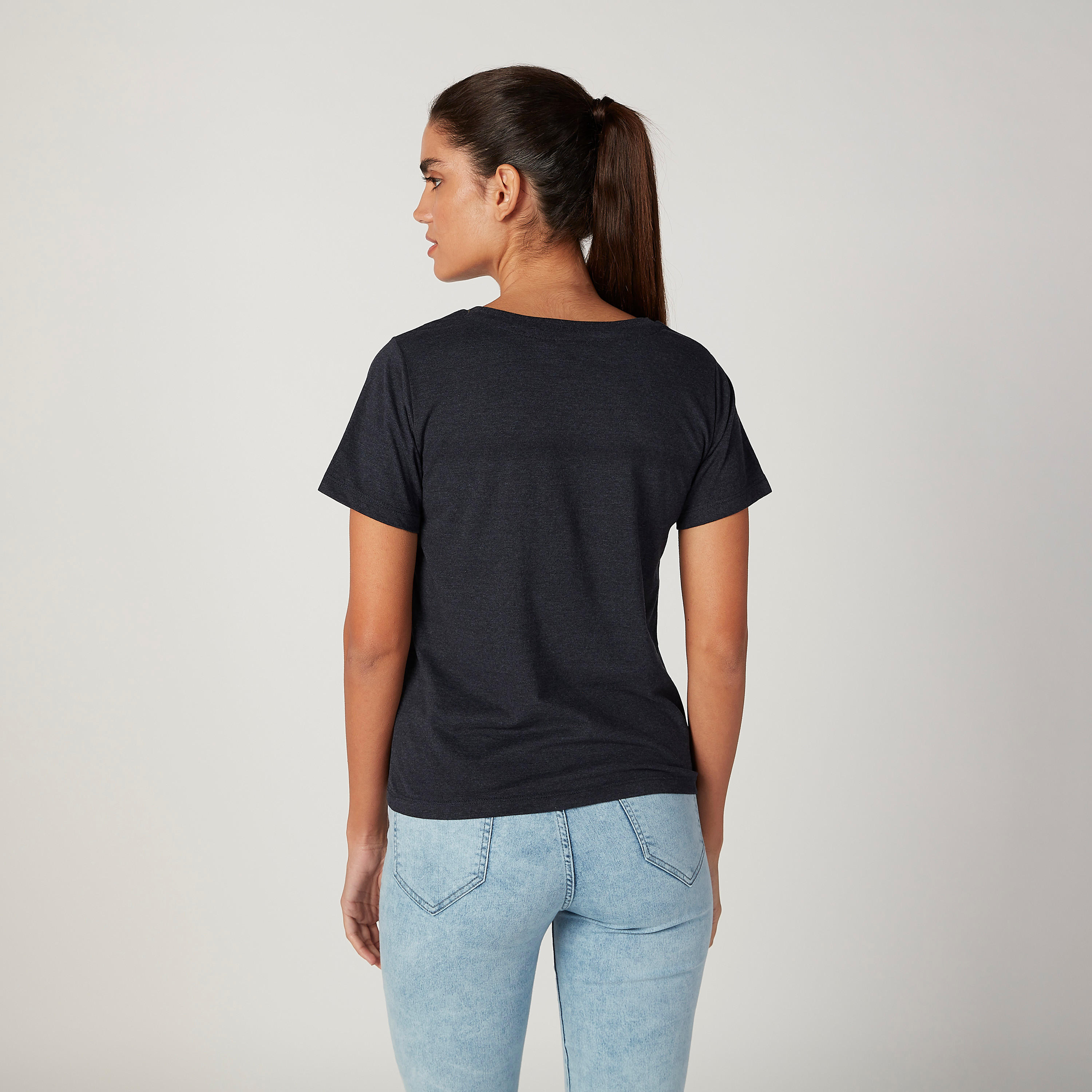 تيشيرت مستدام بأكمام قصيرة وطبعات سمايلي وورلد -women-clothing-tshirts-image-4