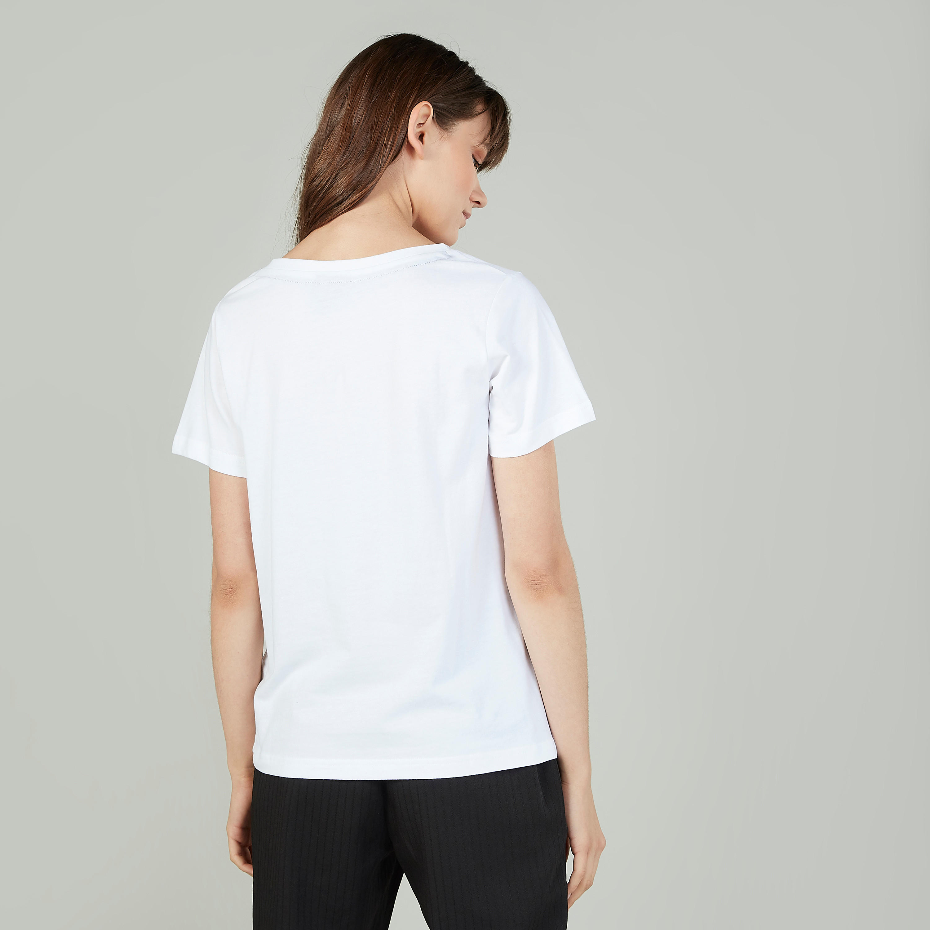 Sustainable Smiley World Printed T-shirt with Round Neck-women-clothing-tshirts-image-4