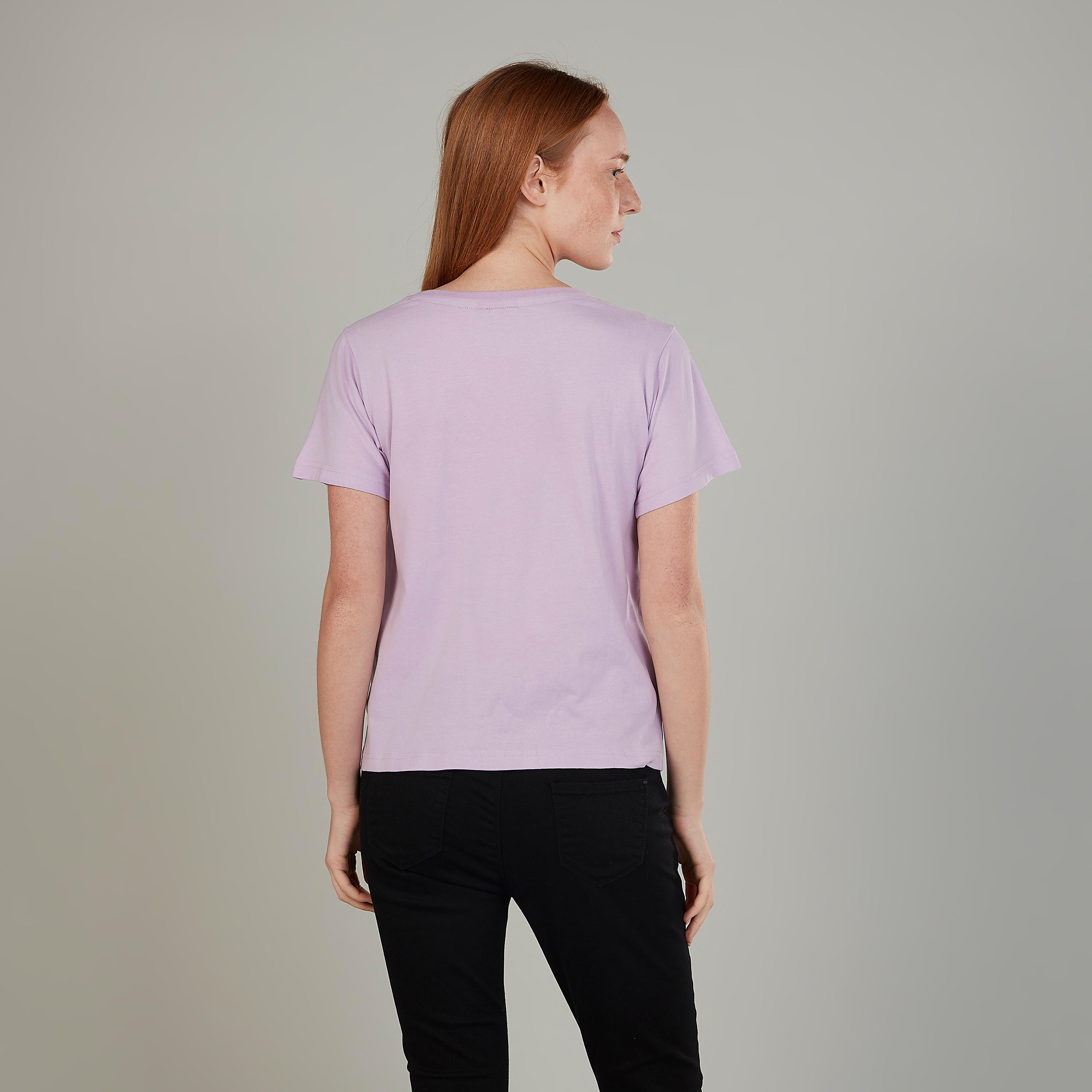 تيشيرت بياقة مستديرة وأكمام قصيرة وطبعات سمايلي وورلد-women-clothing-tshirts-image-4