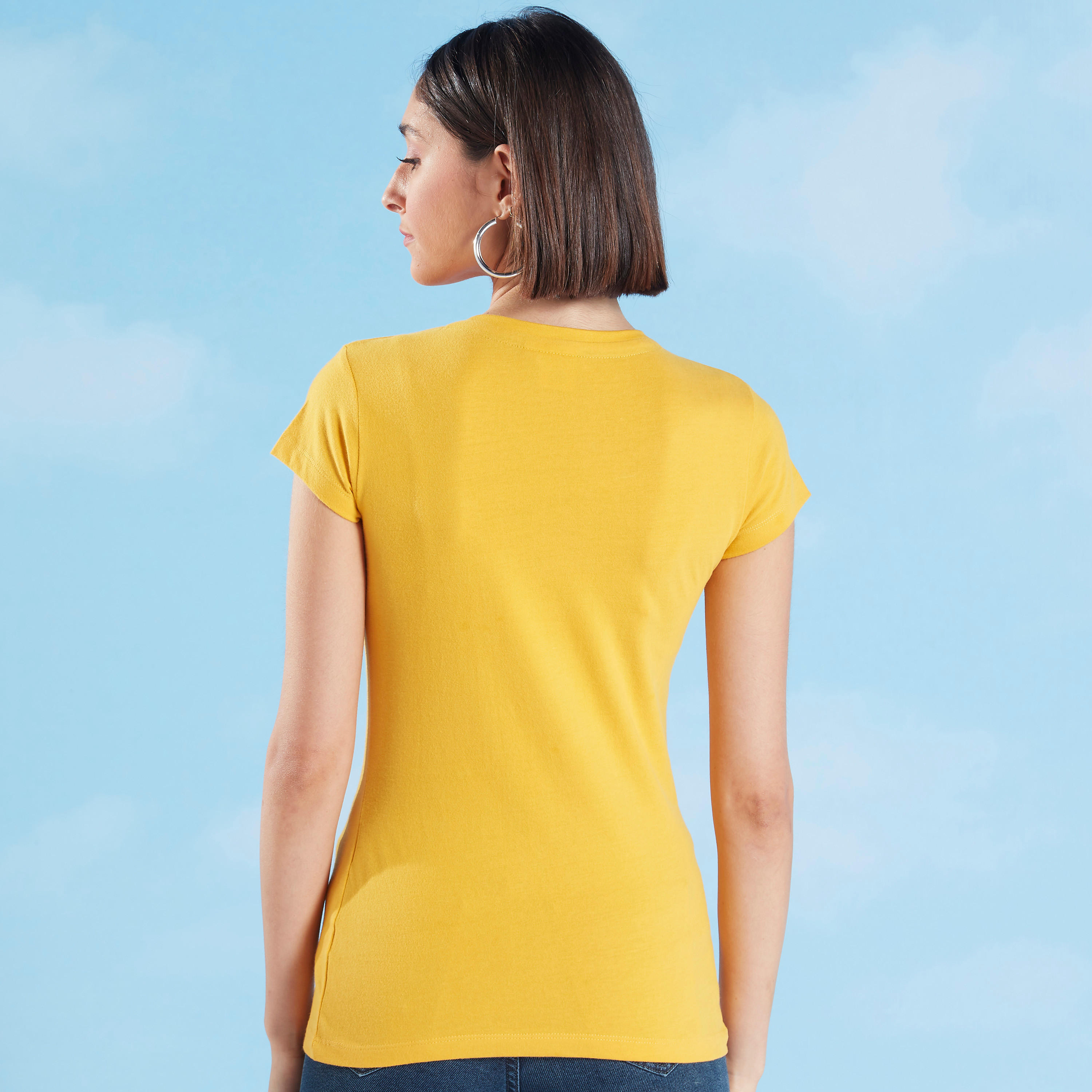 Sustainable Smiley World Graphic Print T-shirt with Round Neck-women-clothing-tshirts-image-4