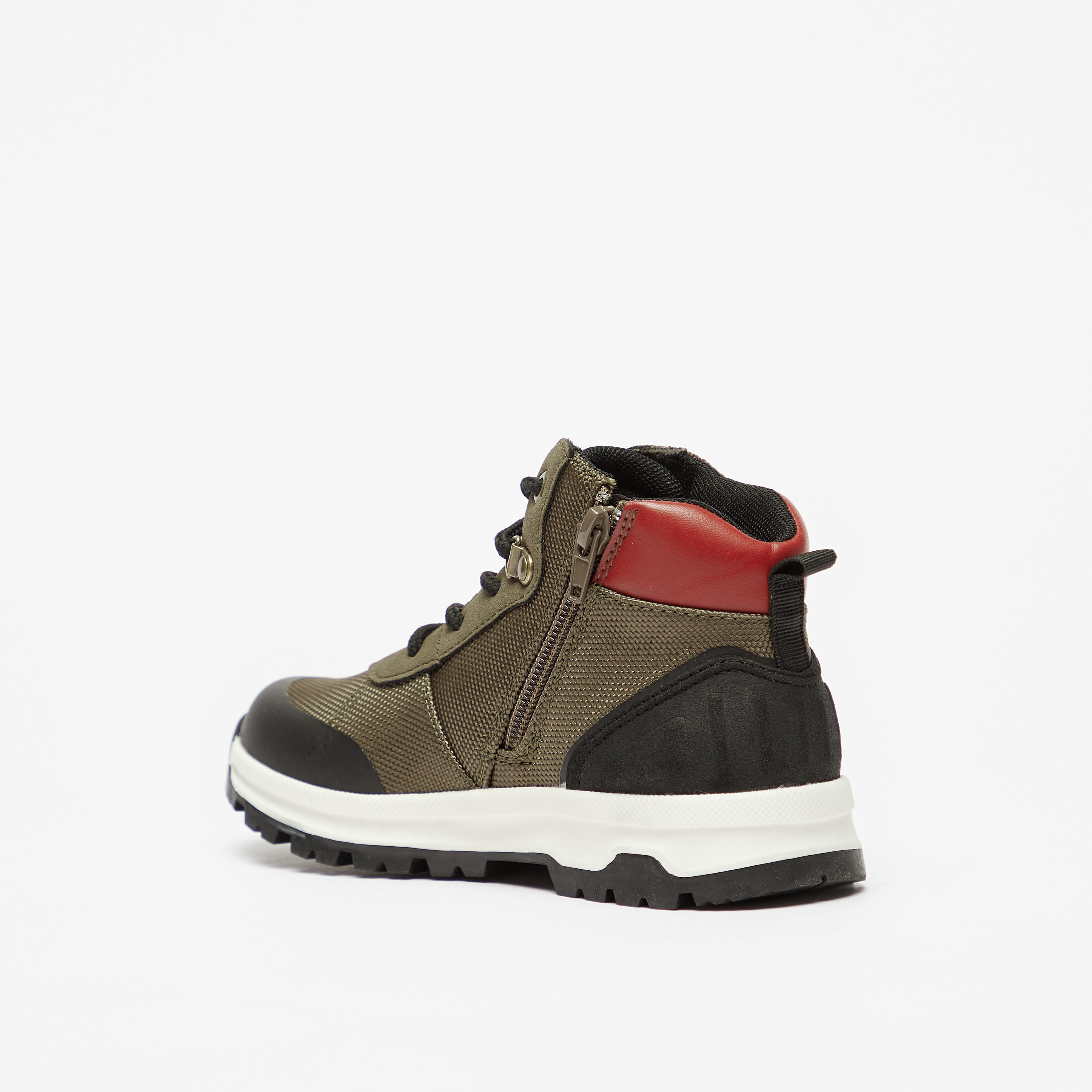 Mister Duchini Panelled High Cut Boots with Zip Closure and Lace Detail-boys-shoes-boots-image-2