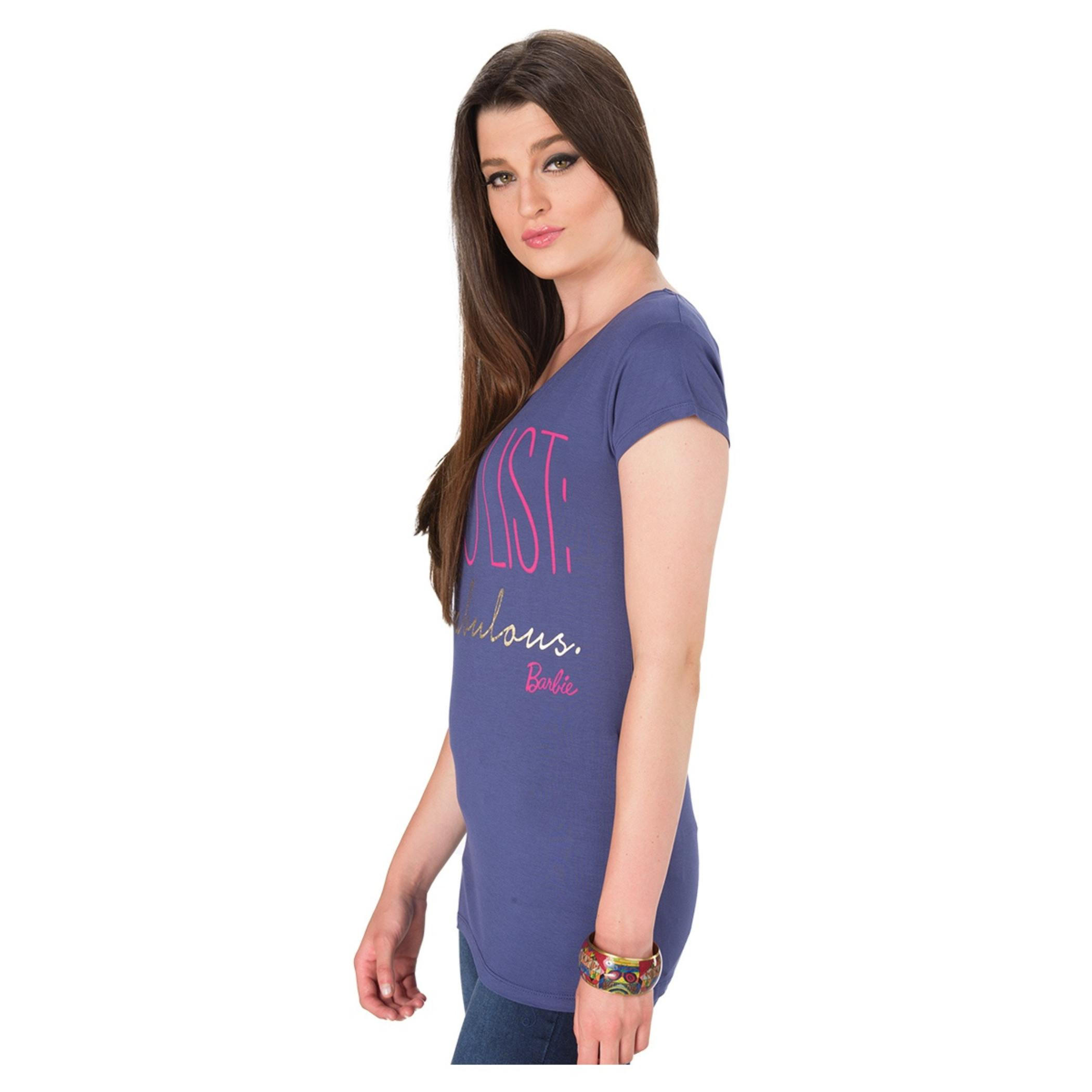 Barbie Printed Round Neck T-shirt-women-clothing-tshirts-image-3