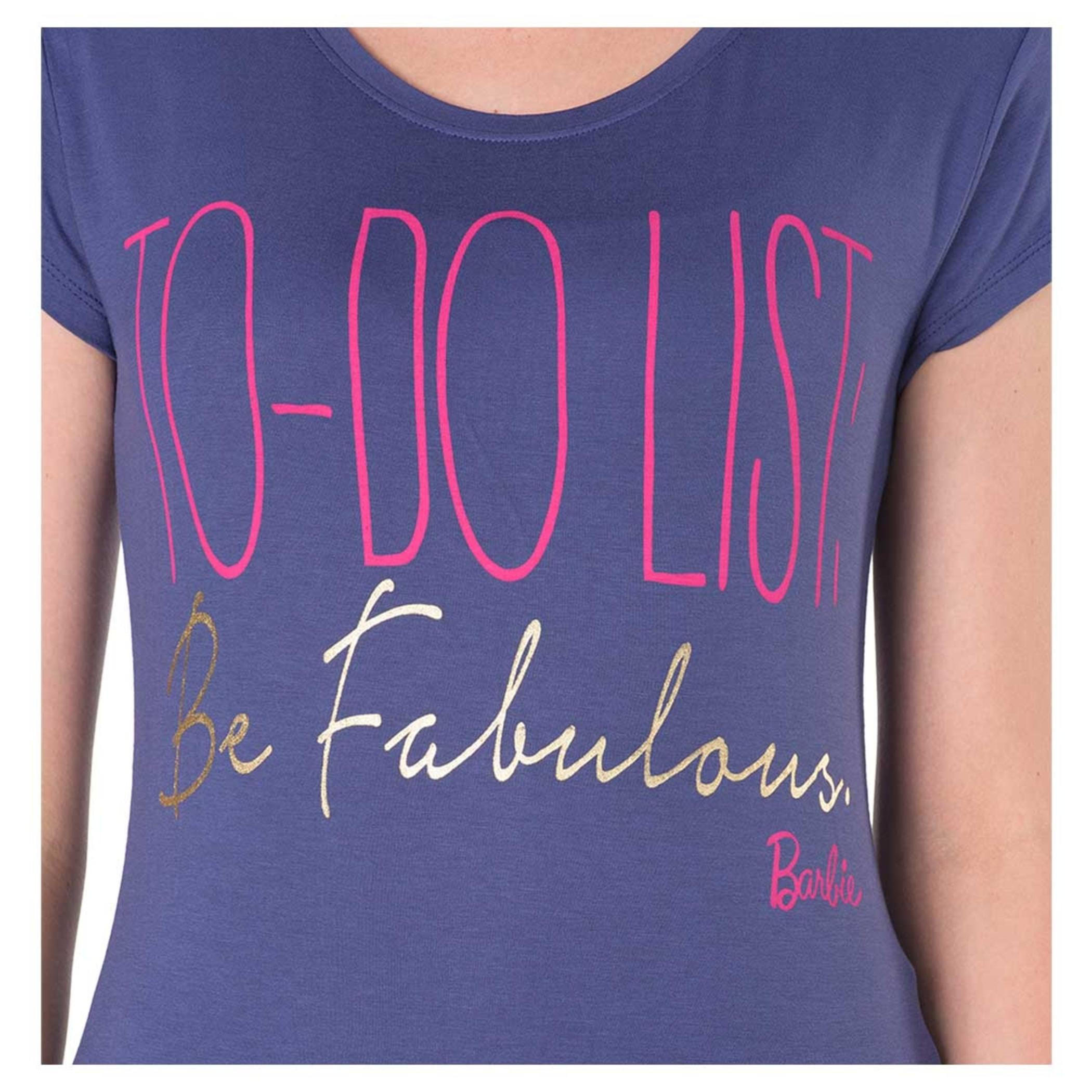 Barbie Printed Round Neck T-shirt-women-clothing-tshirts-image-4