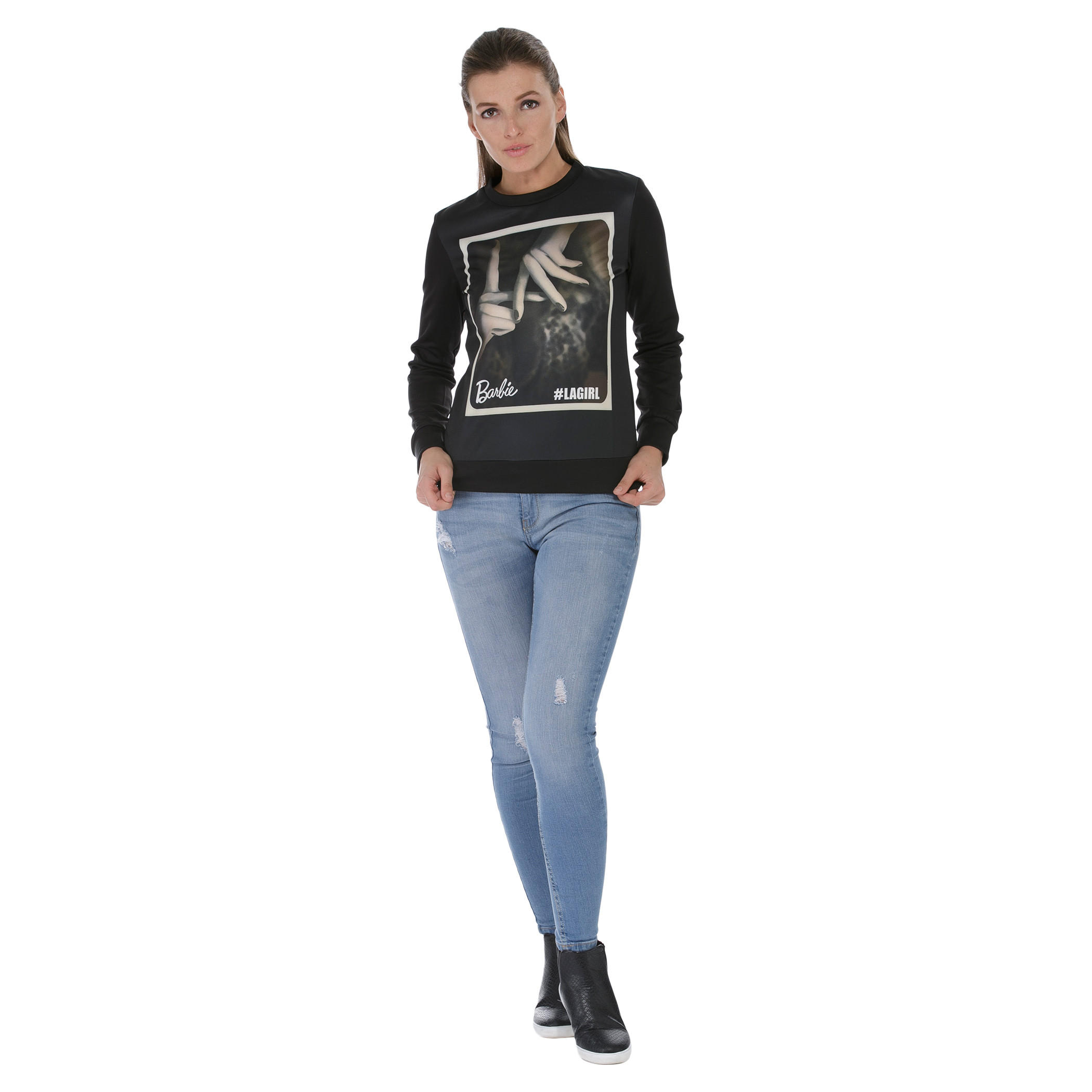 Barbie Graphic Print Sweatshirt-women-winterwear-hoodiesandsweatshirts-sweatshirts-image-1