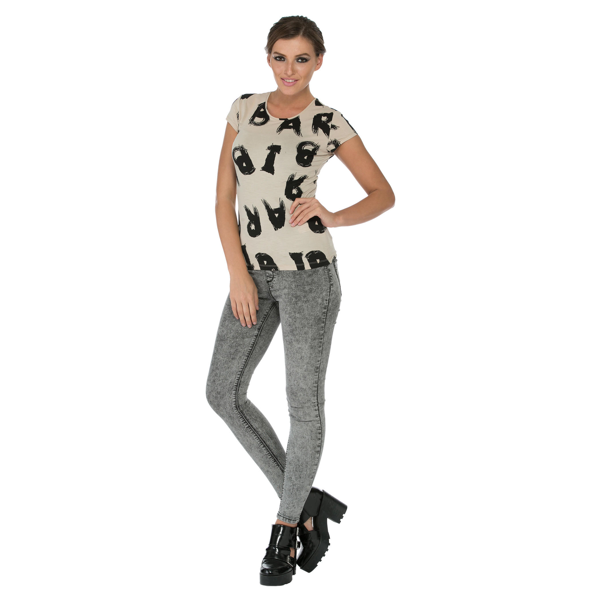 Barbie Printed Round Neck T-shirt-women-clothing-tshirts-image-5
