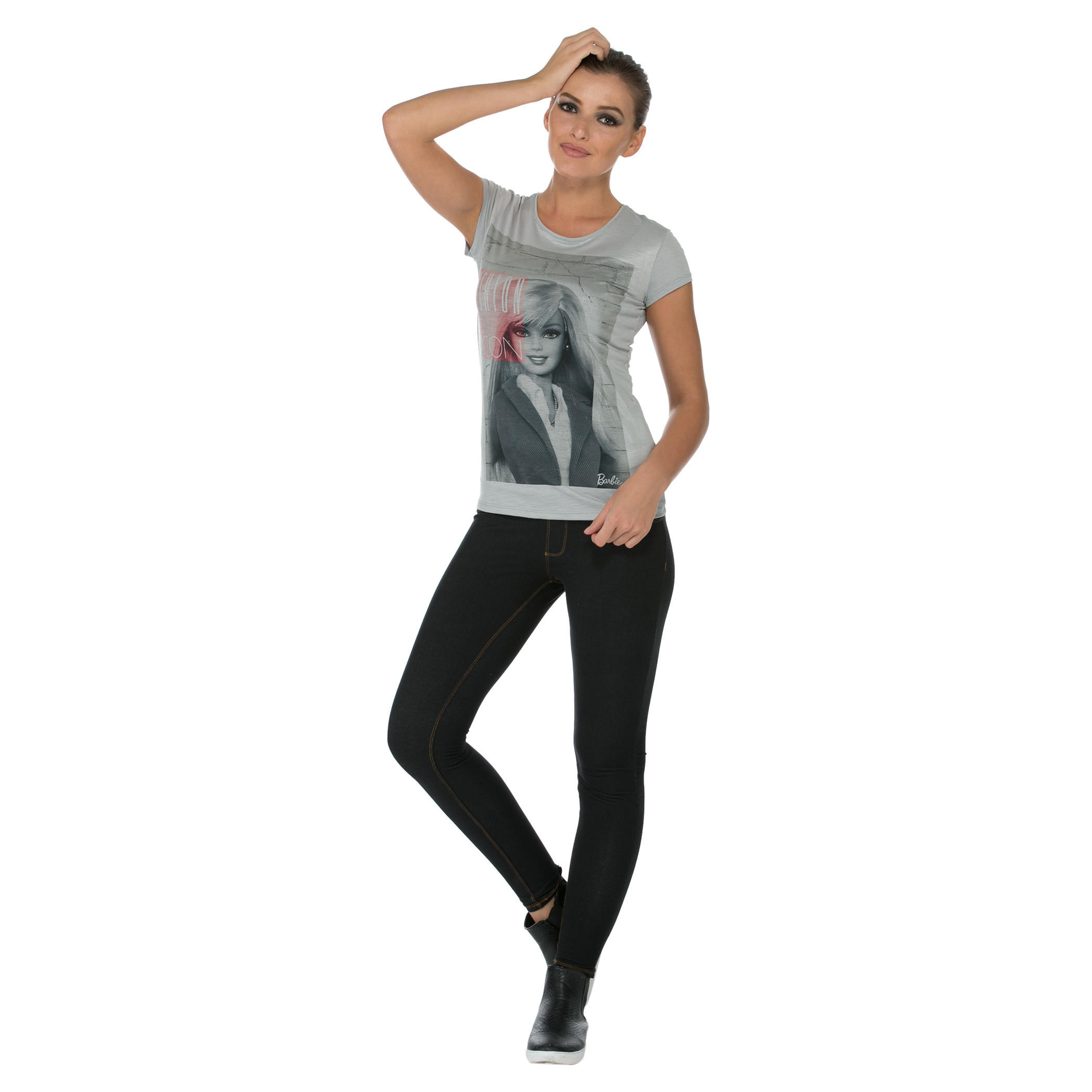 Barbie Printed Round Neck T-shirt-women-clothing-tshirts-image-5