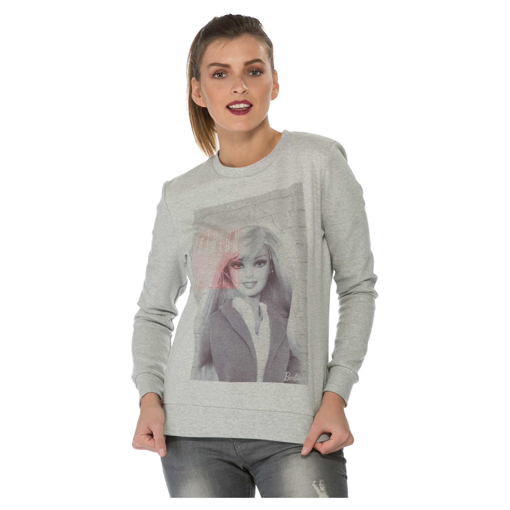 Barbie Print Long-sleeved T-shirt-women-winterwear-hoodiesandsweatshirts-sweatshirts-image-1