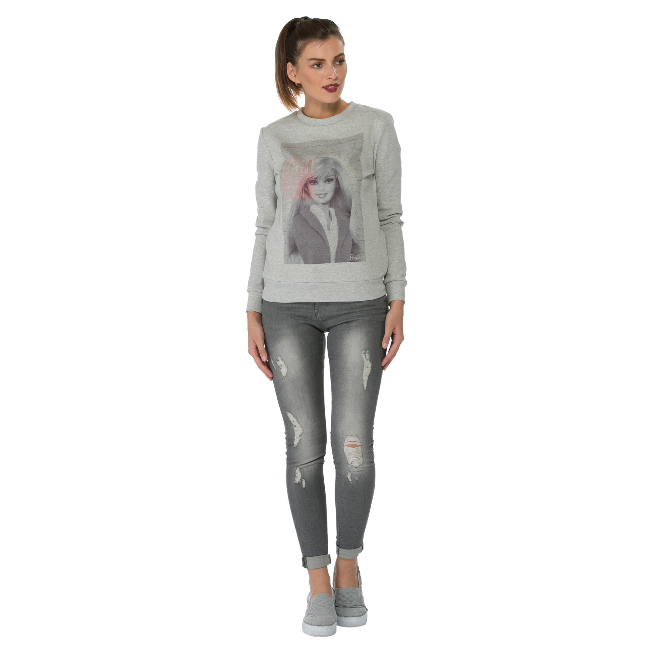 Barbie Print Long-sleeved T-shirt-women-winterwear-hoodiesandsweatshirts-sweatshirts-image-1