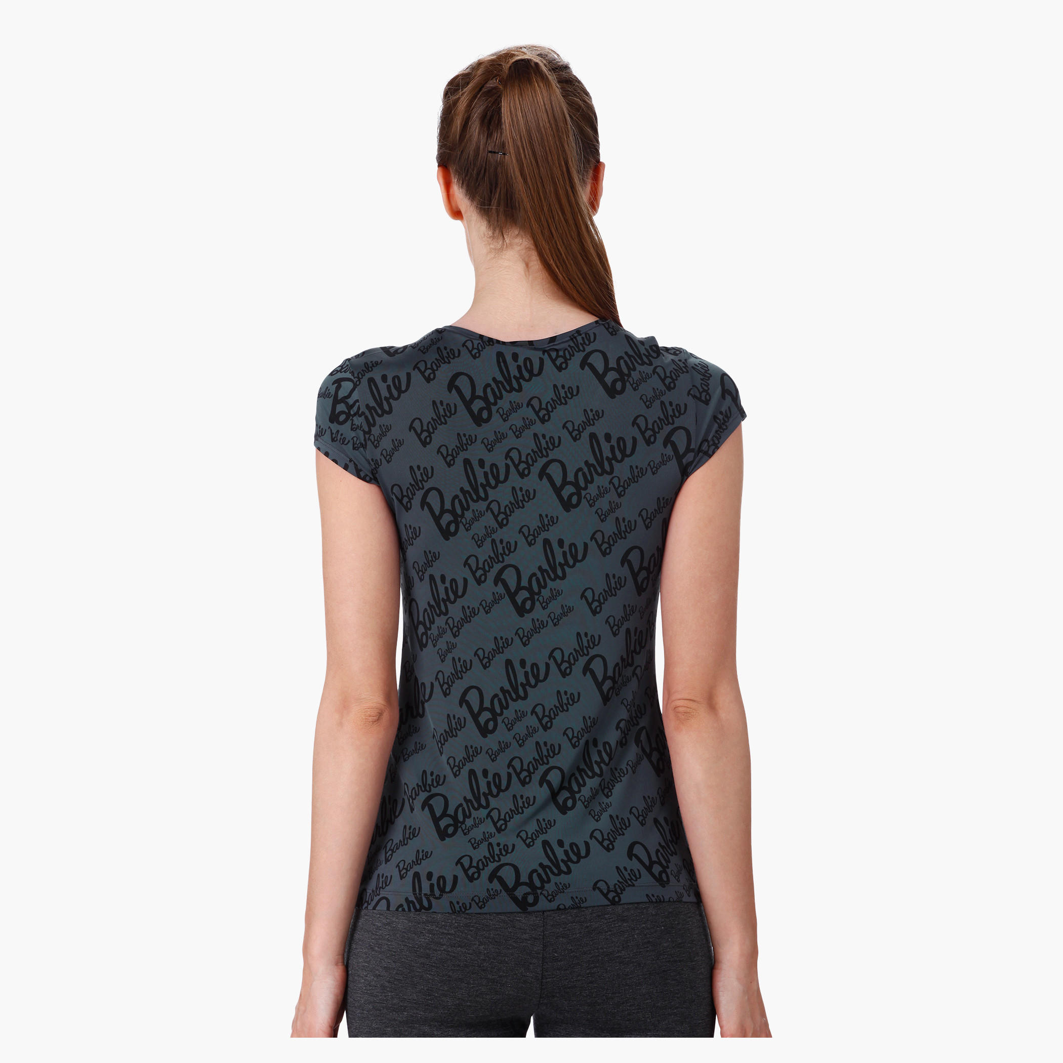 Barbie Printed T-Shirt with Short Sleeves in Regular Fit-women-clothing-tshirts-image-2