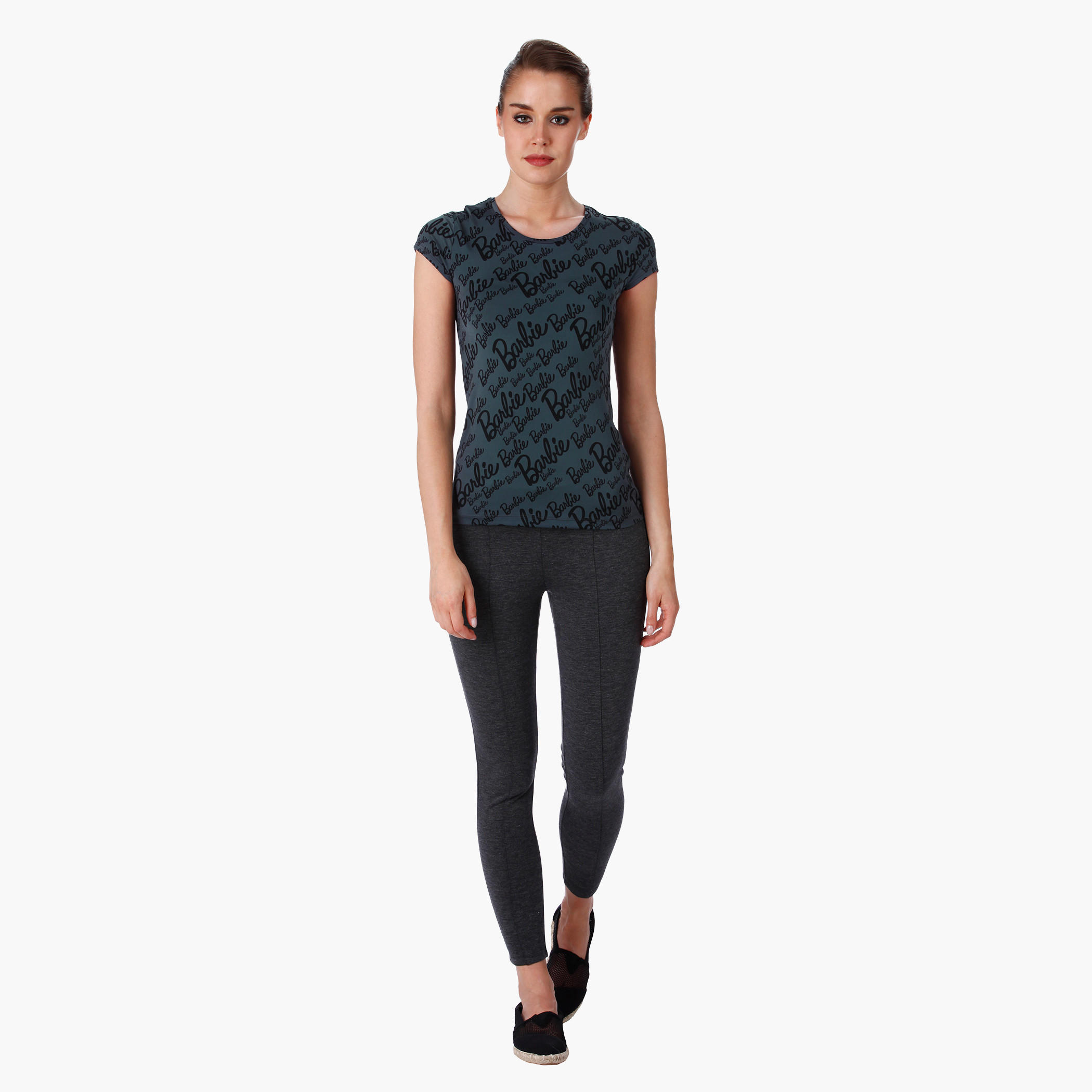 Barbie Printed T-Shirt with Short Sleeves in Regular Fit-women-clothing-tshirts-image-5
