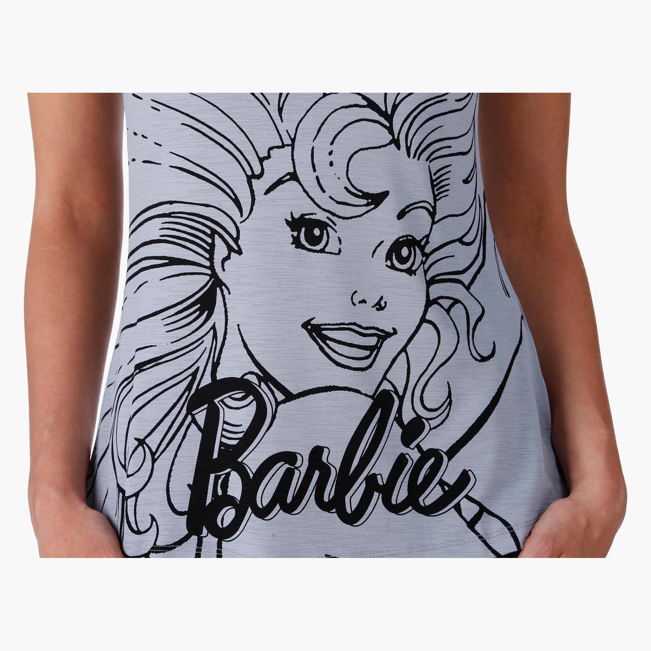 Barbie Printed T-Shirt with Short Sleeves in Regular Fit-women-clothing-tshirts-image-2