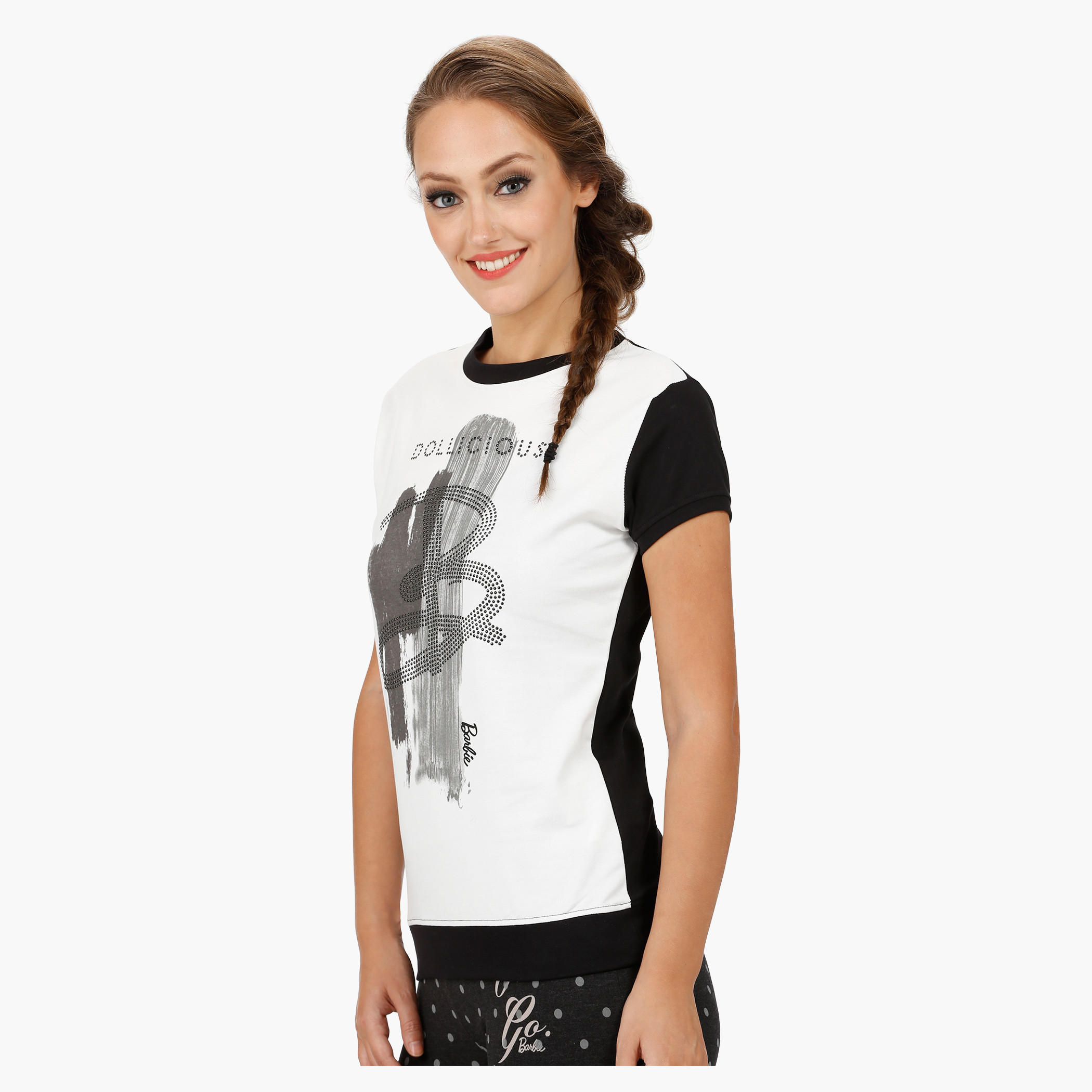 Barbie Printed Top with Short Sleeves-women-clothing-tshirts-image-3