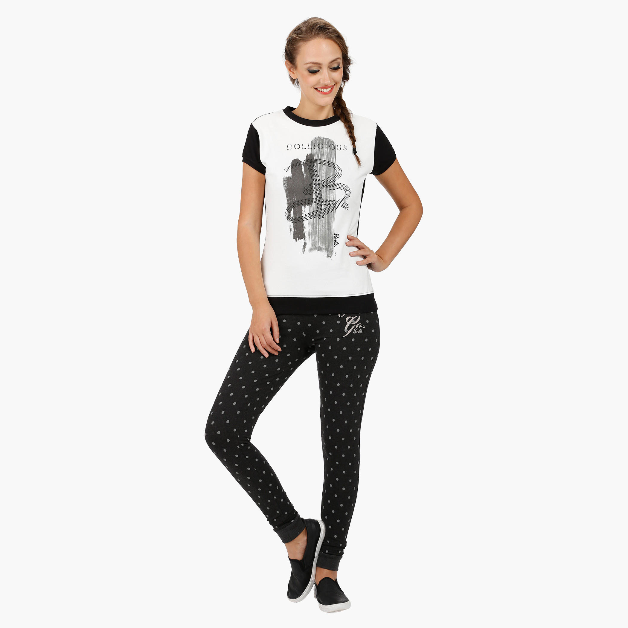 Barbie Printed Top with Short Sleeves-women-clothing-tshirts-image-5