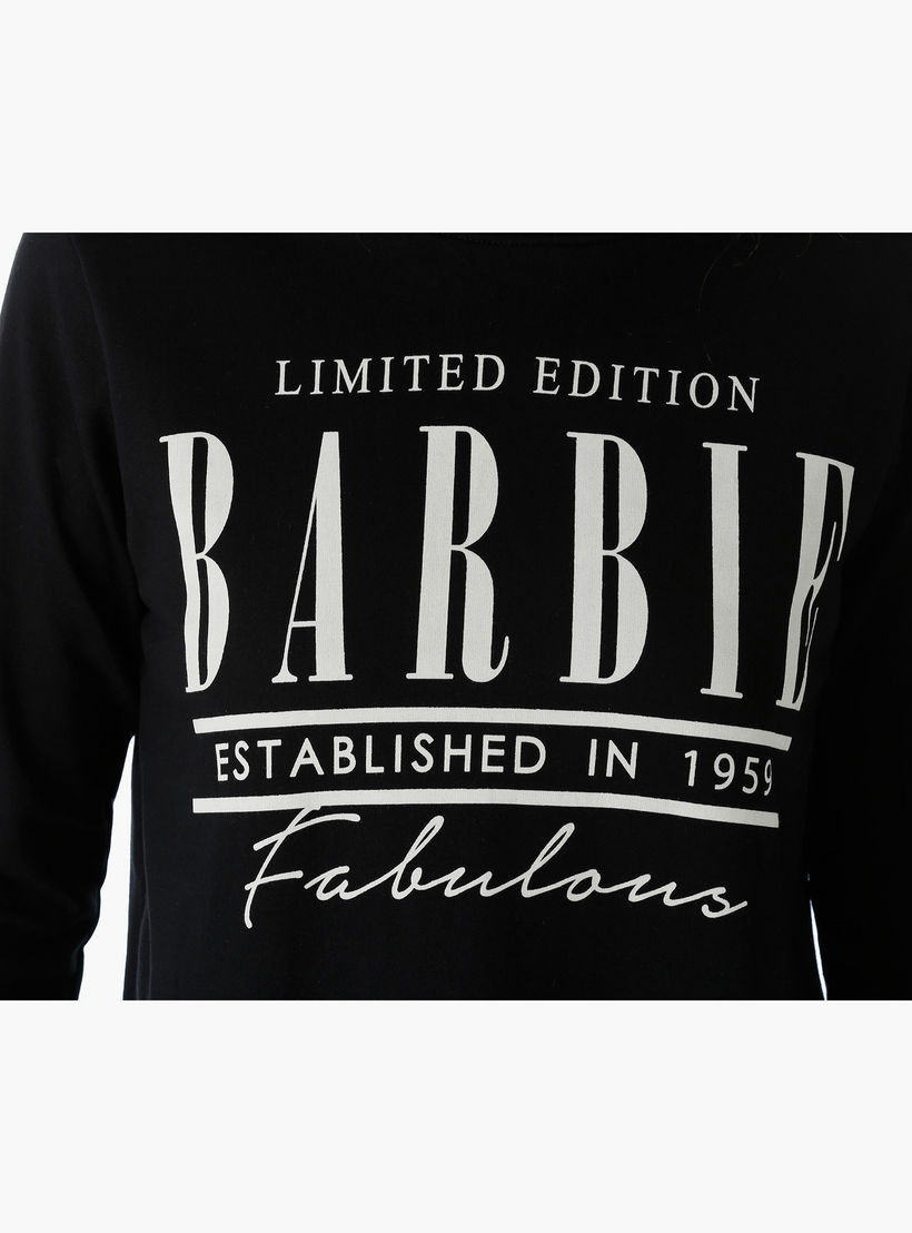 Barbie Printed Cotton Top with Boat Neck and Long Sleeves-women-clothing-tshirts-image-4
