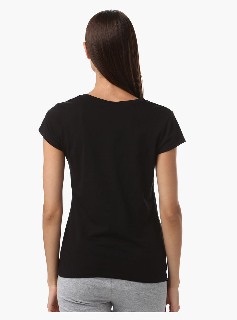 Barbie Graphic Print Cotton T-Shirt with Round Neck and Short Sleeves-women-clothing-tshirts-image-2