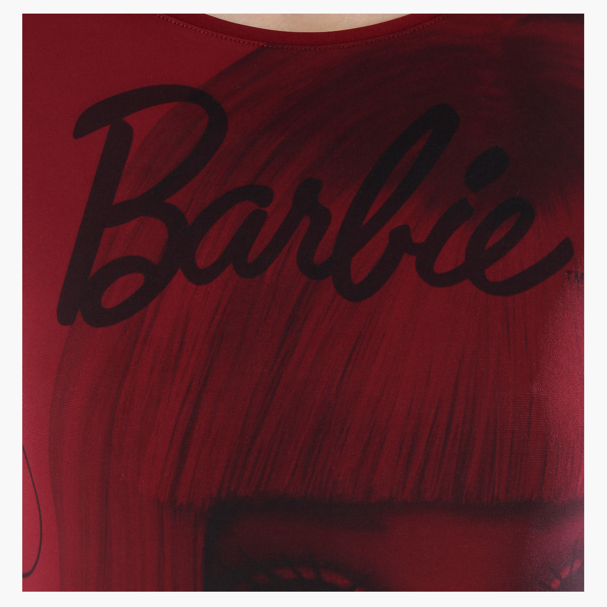 Barbie Printed T-Shirt with Round Neck and Short Sleeves-women-clothing-tshirts-image-4