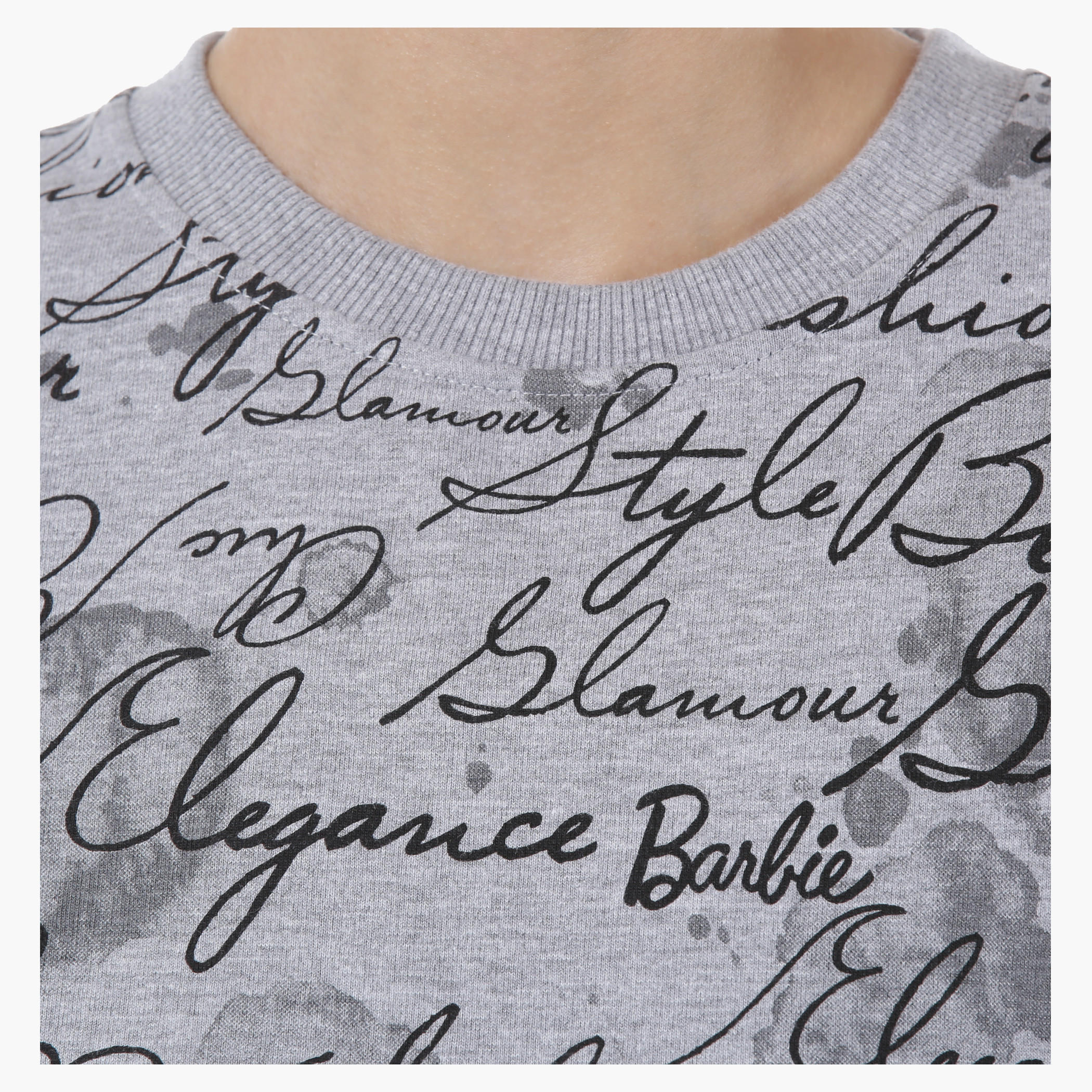Barbie Printed Melange Sweatshirt with Long Sleeves-women-winterwear-hoodiesandsweatshirts-sweatshirts-image-4