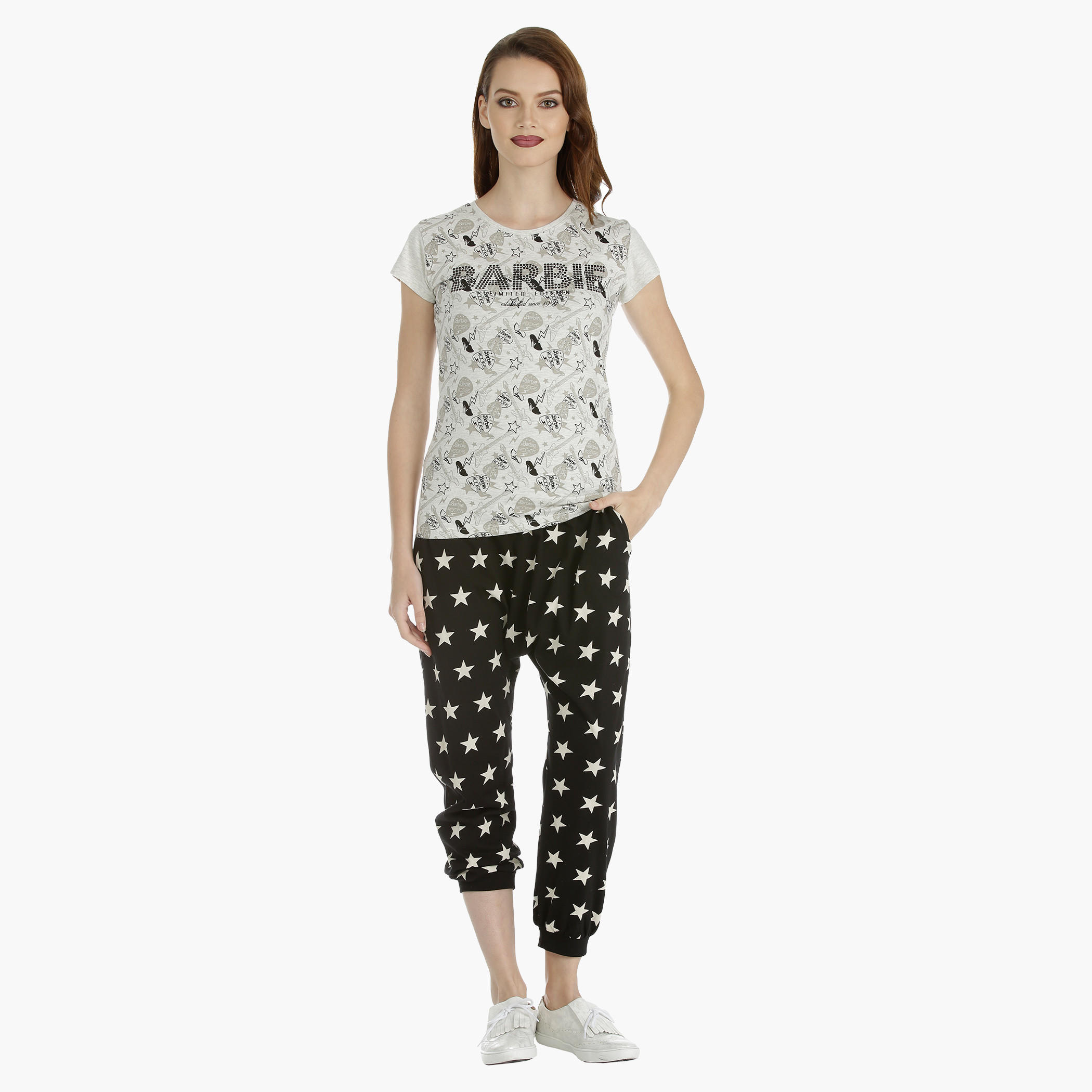 Barbie Printed Top with Short Sleeves-women-clothing-tshirts-image-1